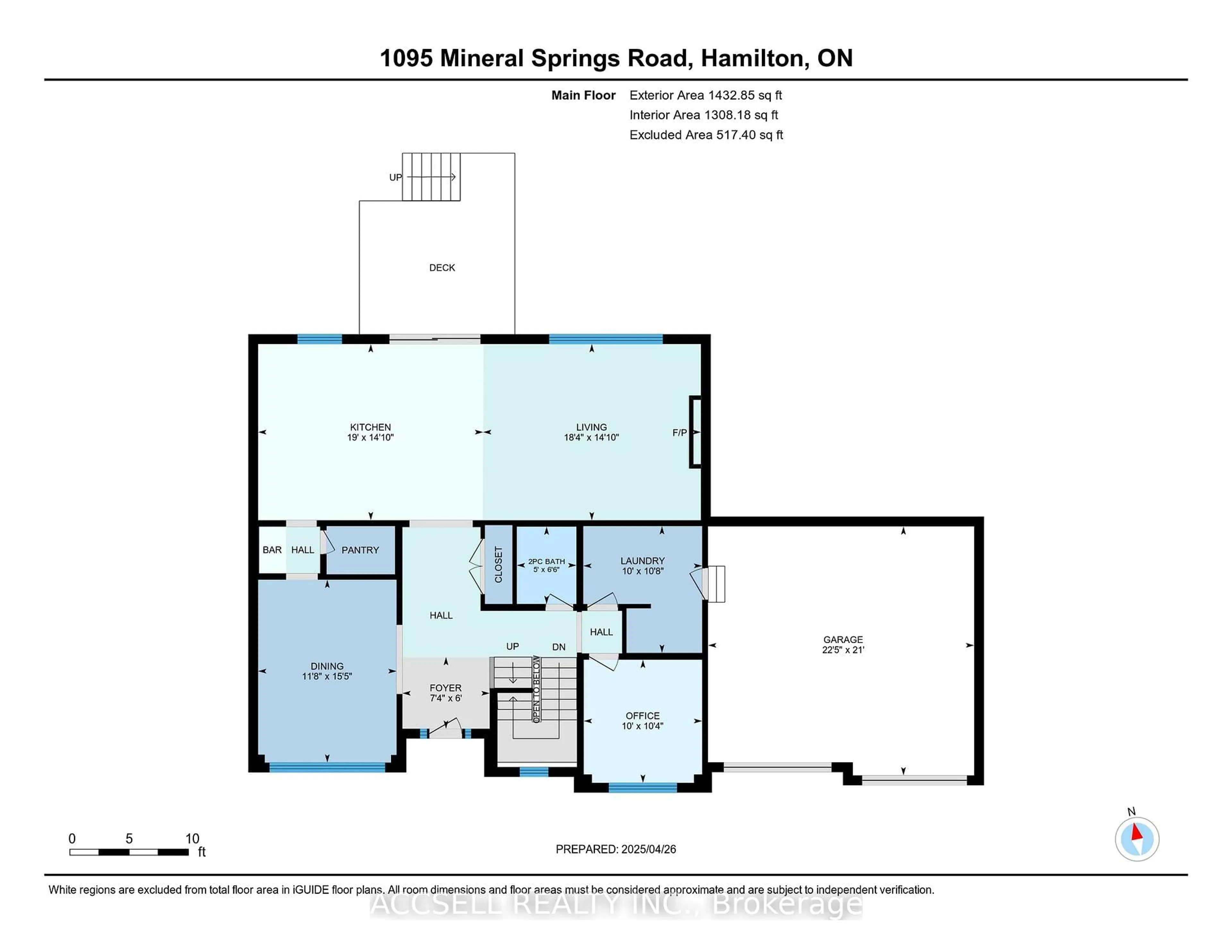 Floor plan for 1095 Mineral Springs Rd, Hamilton Ontario L9H 5E3