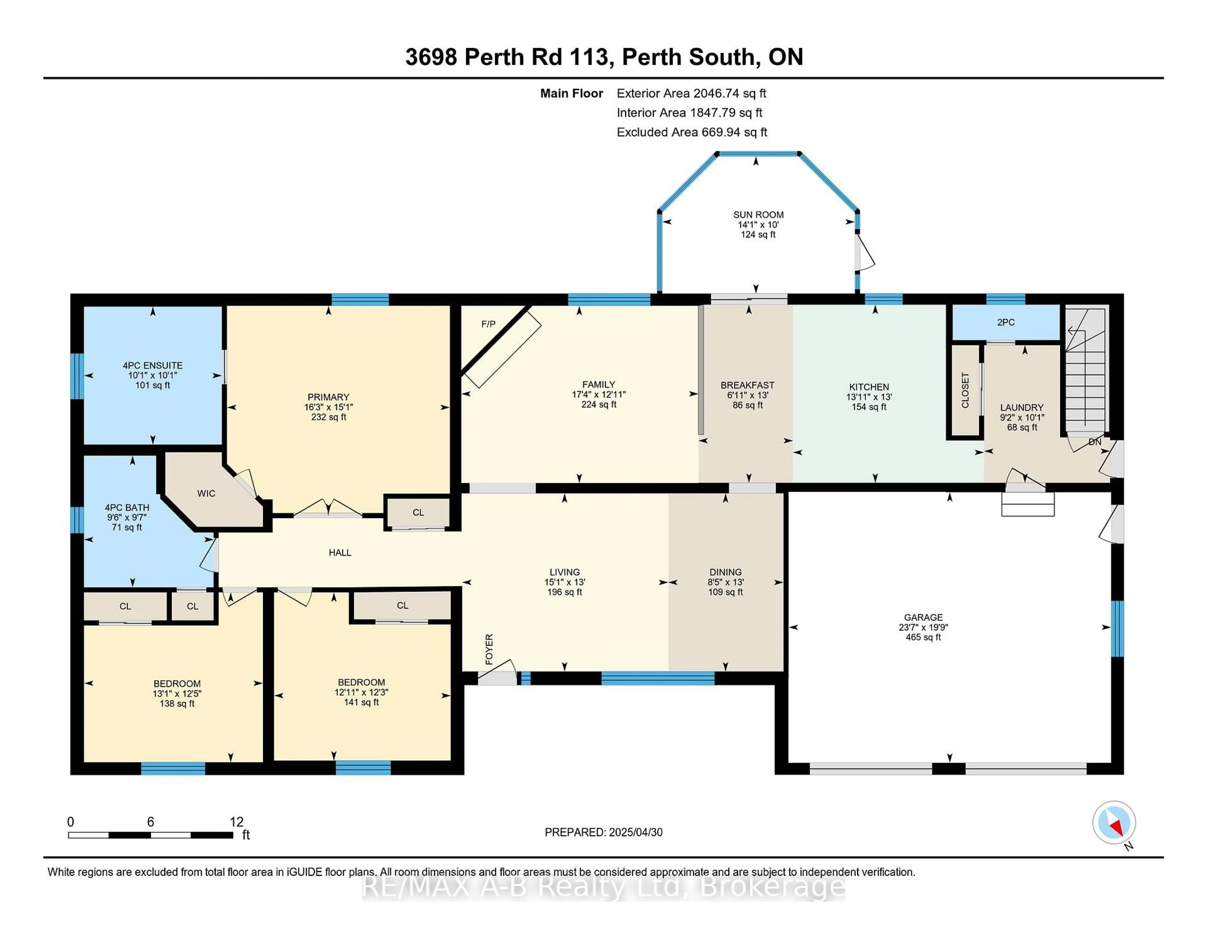 Floor plan for 3698 Perth Rd 113 N/A, Perth South Ontario N5A 6S3