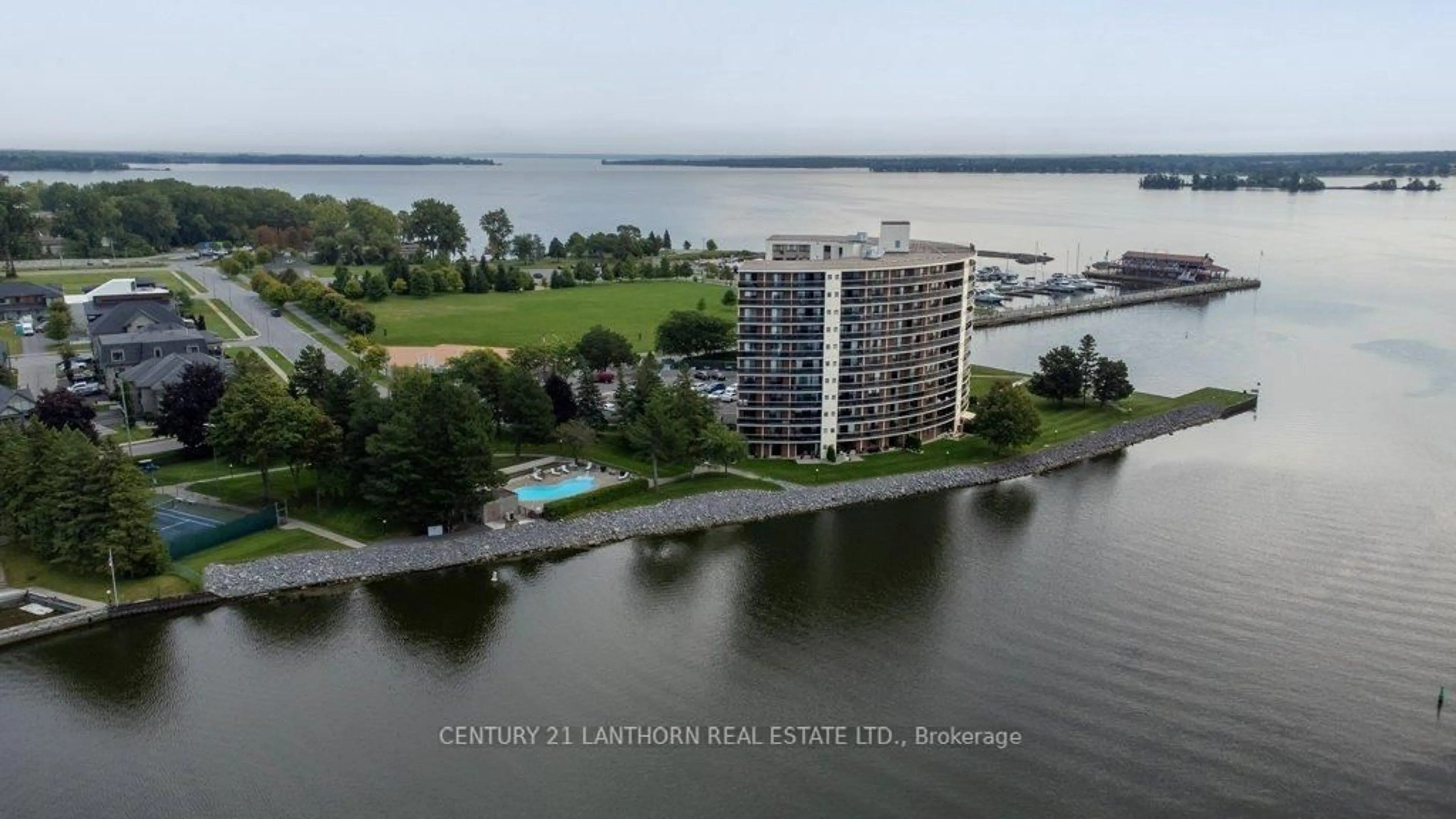 A pic from outside/outdoor area/front of a property/back of a property/a pic from drone, water/lake/river/ocean view for 2 South Front St #204, Belleville Ontario K8N 5K7