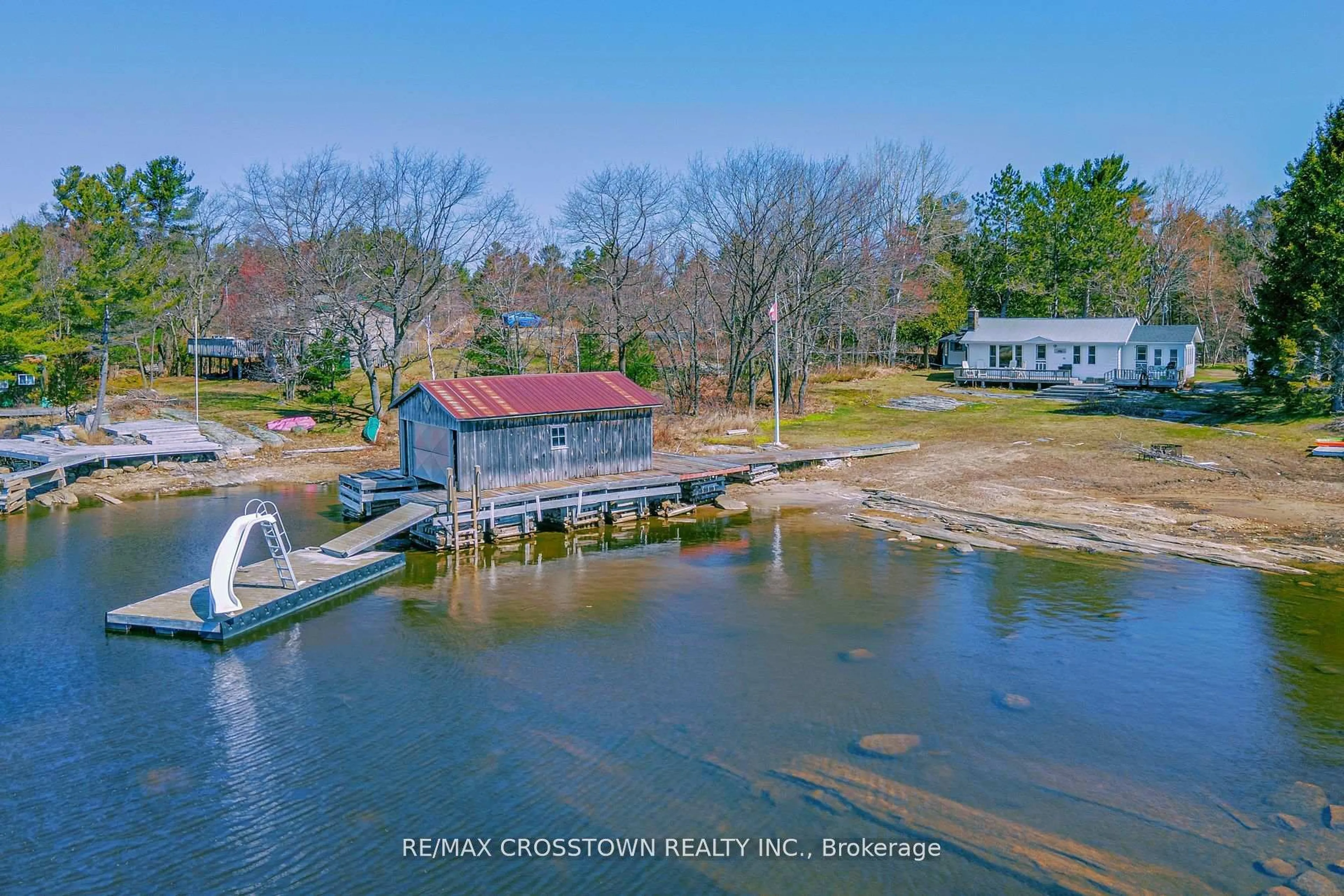A pic from outside/outdoor area/front of a property/back of a property/a pic from drone, water/lake/river/ocean view for 5 Forsyth's Rd, Carling Ontario P0G 1G0
