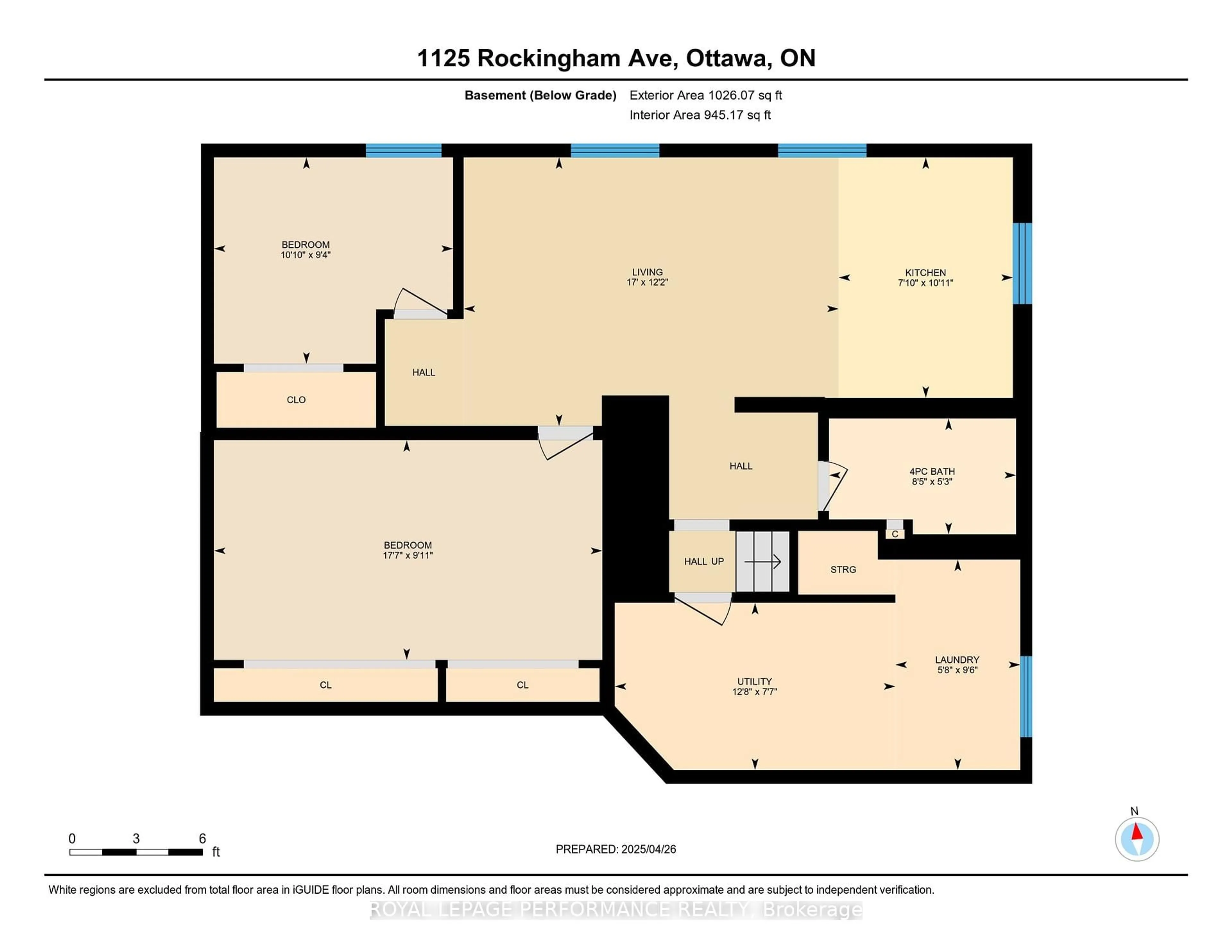 Floor plan for 1125 Rockingham Ave, Ottawa Ontario K1H 8A4
