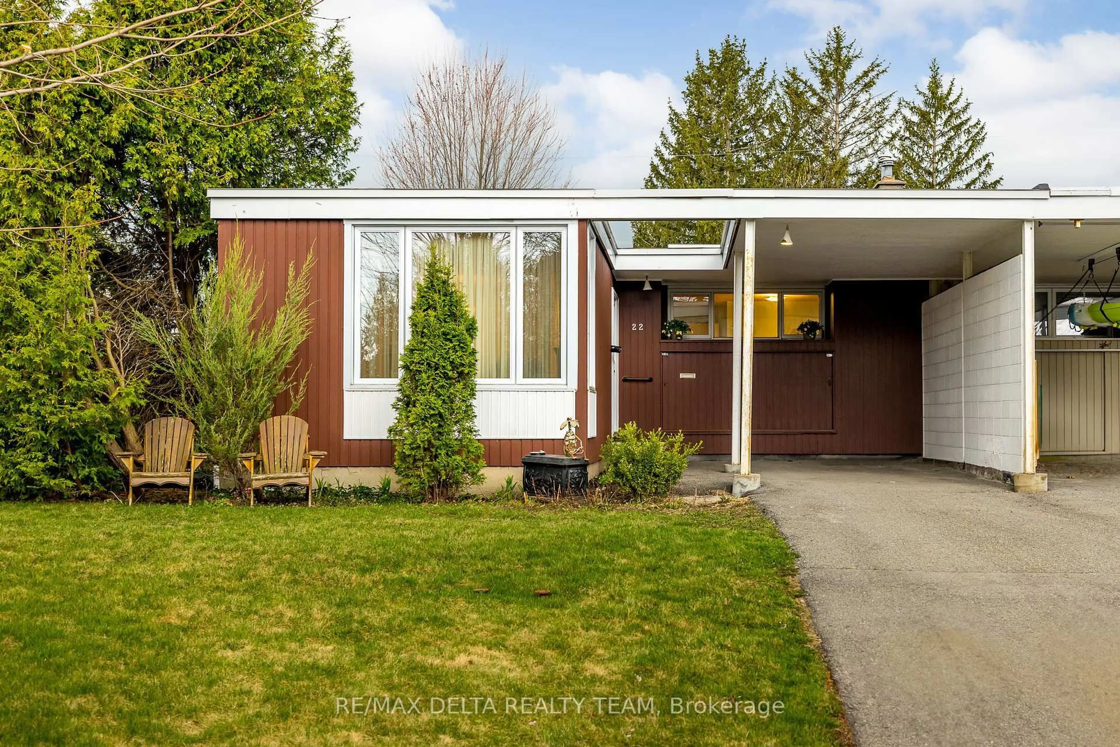 Home with vinyl exterior material, street for 22 Bedale Dr, Ottawa Ontario K2H 5M1