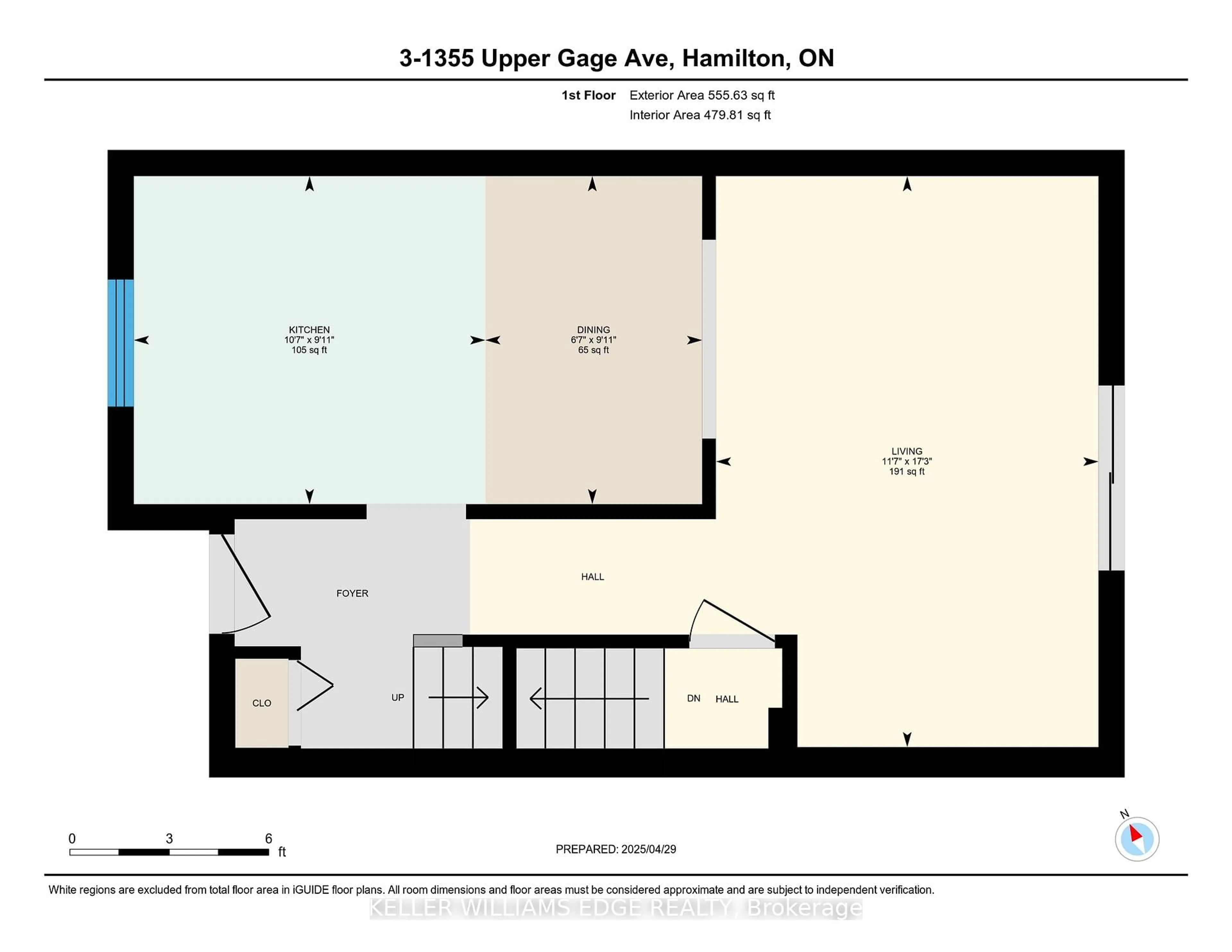 Floor plan for 1355 Upper Gage Ave #3, Hamilton Ontario L8W 1Y2