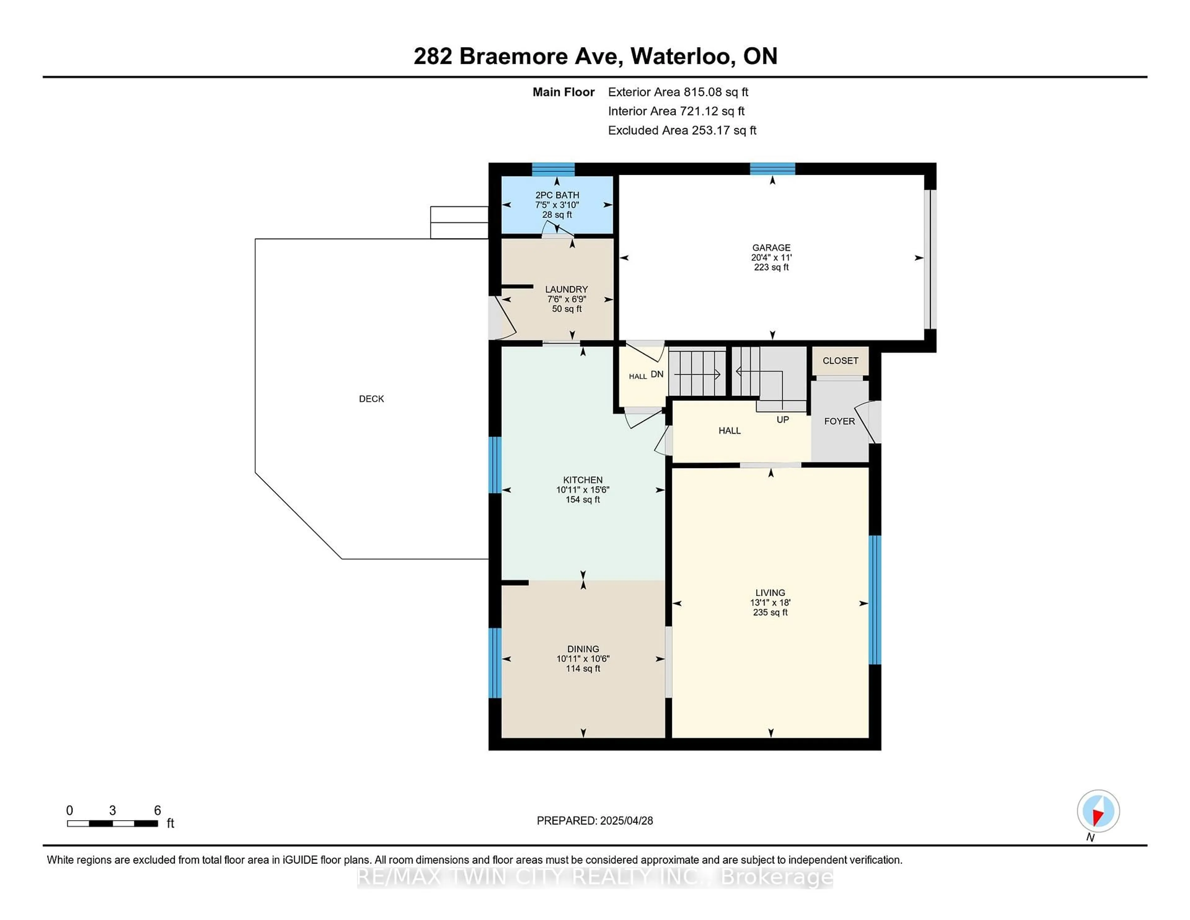 Floor plan for 282 Braemore Ave, Waterloo Ontario N2K 1T6
