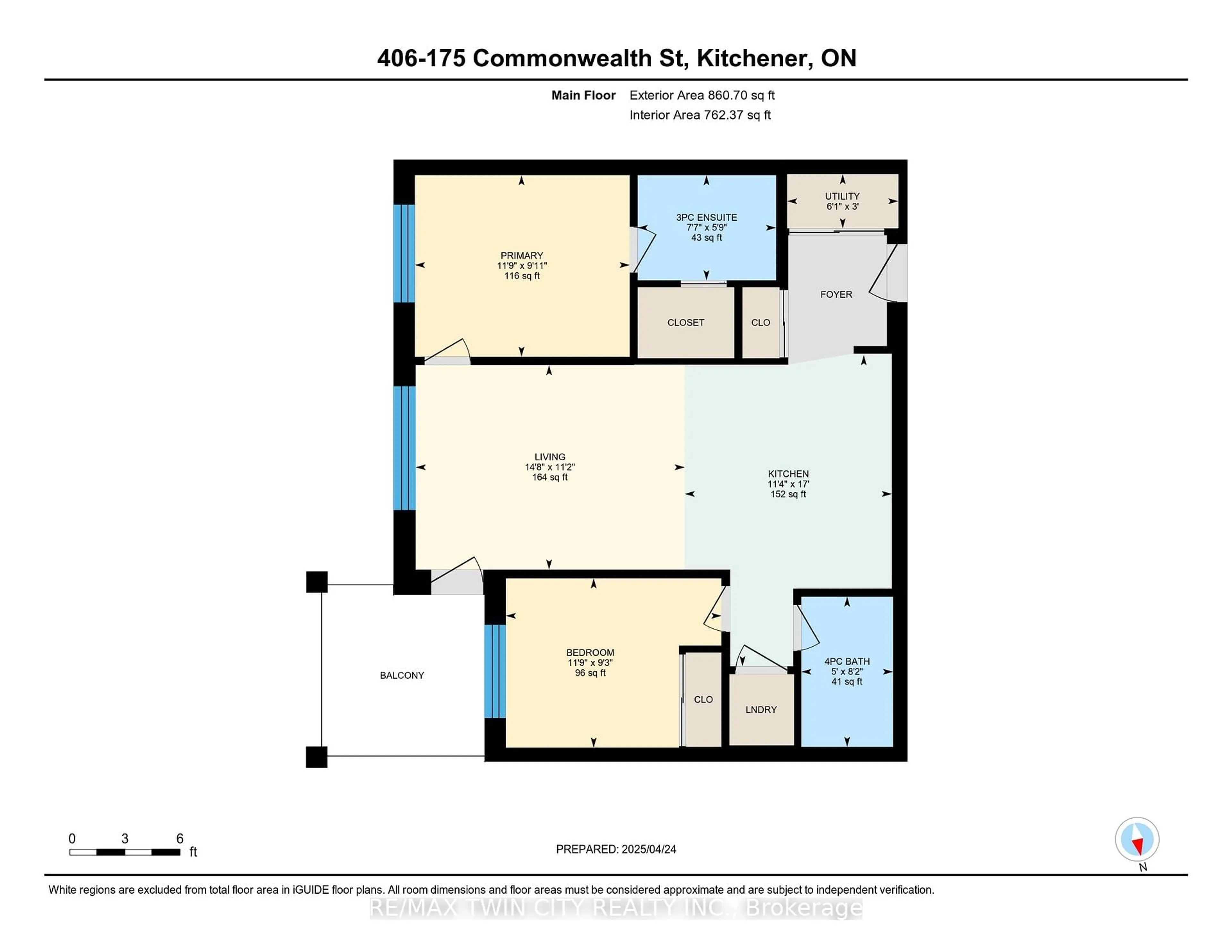 Floor plan for 175 Commonwealth St #406, Kitchener Ontario N2E 0H4