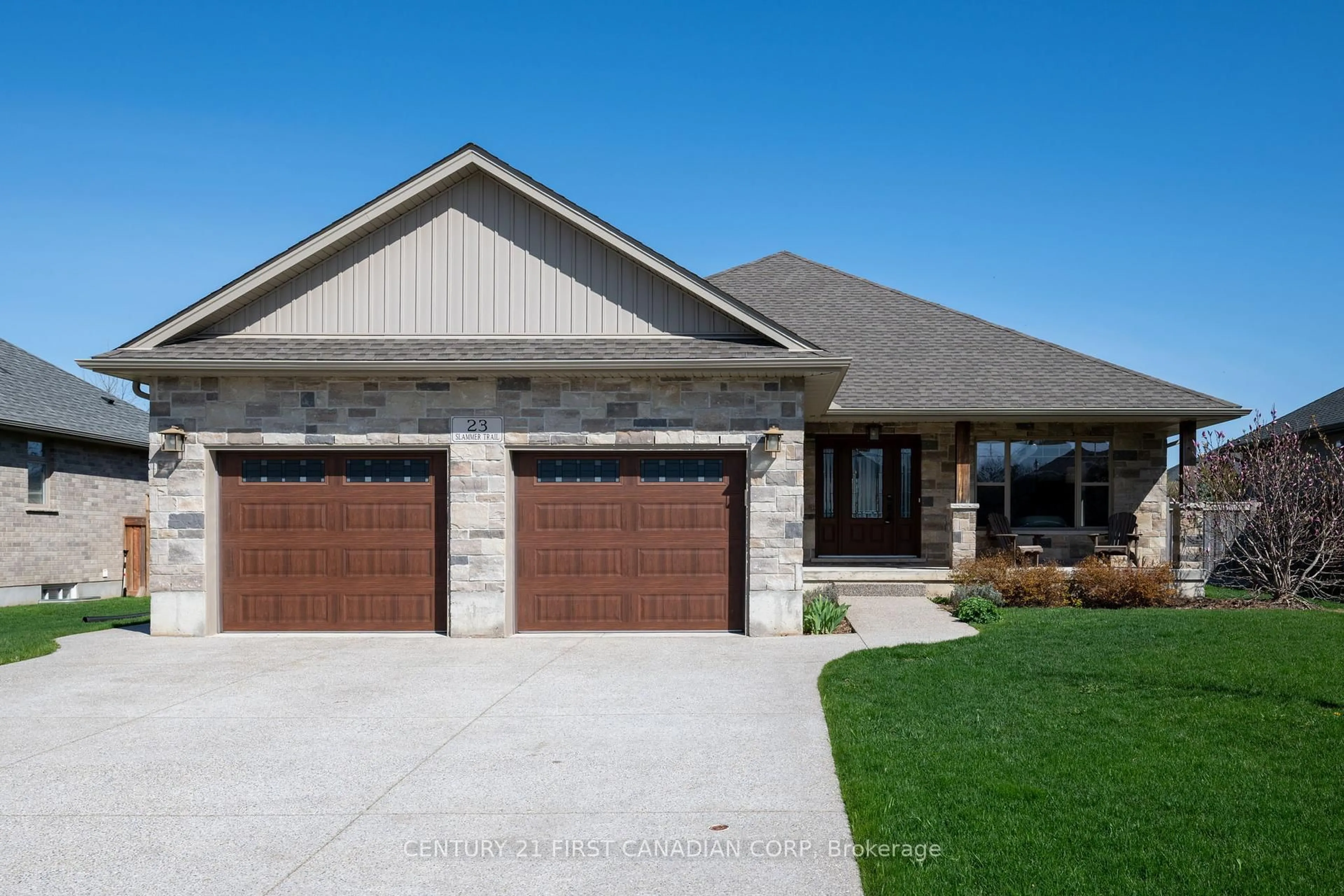 Home with brick exterior material, street for 23 Slammer Tr, Thames Centre Ontario N0M 2P0