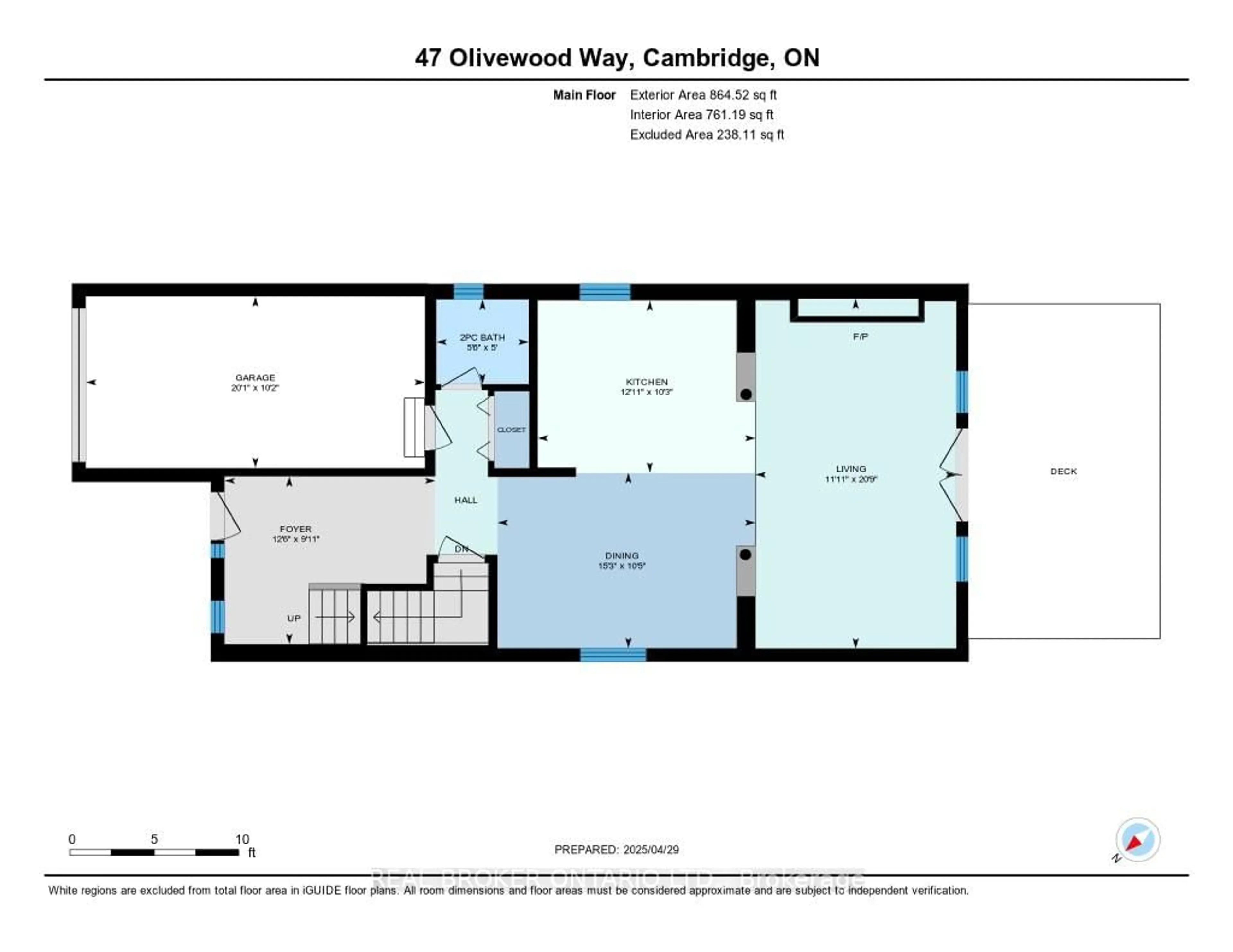 Floor plan for 47 Olivewood Way, Cambridge Ontario N3C 4P1