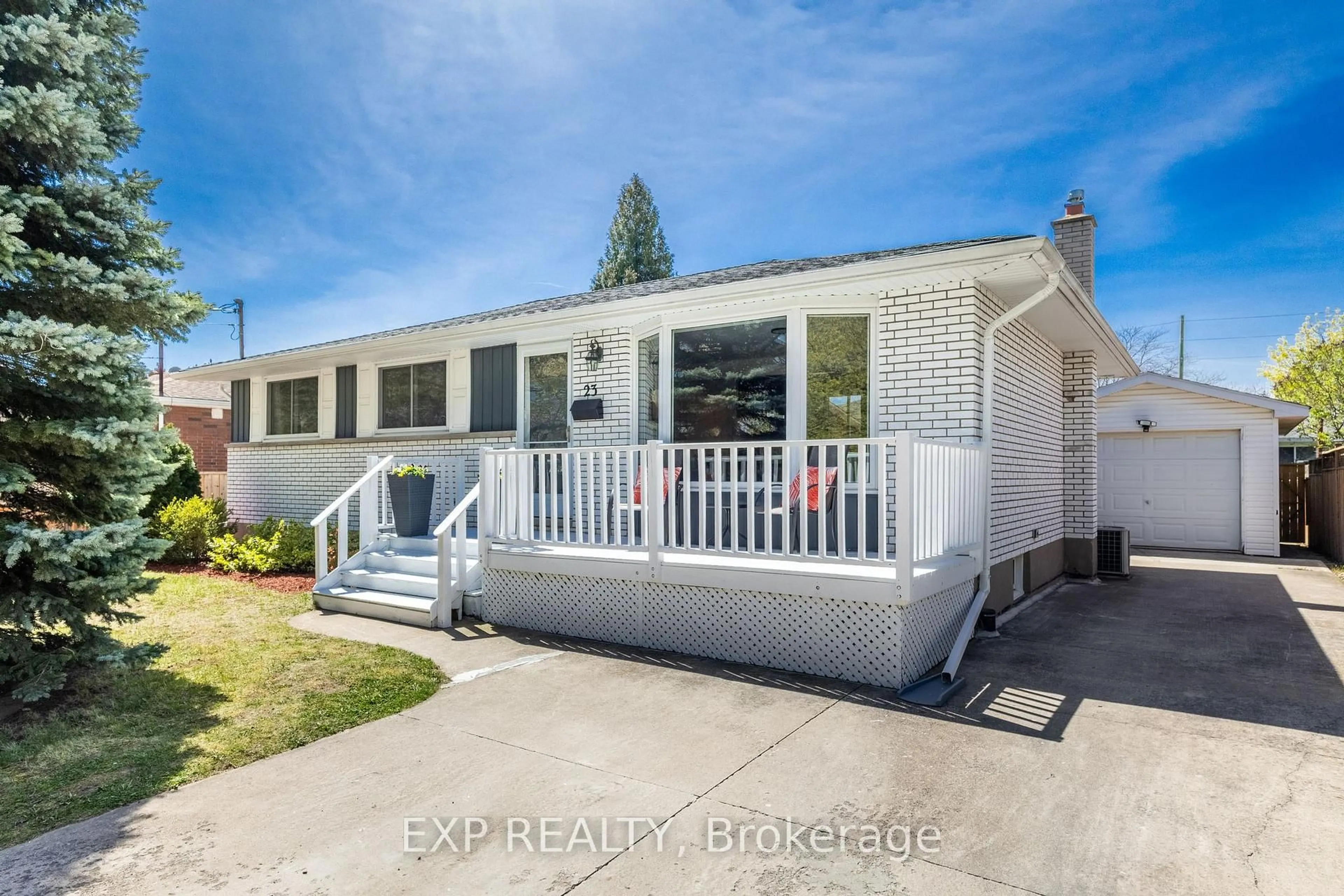 Home with vinyl exterior material, street for 23 Densgrove Dr, St. Catharines Ontario L2M 3M1