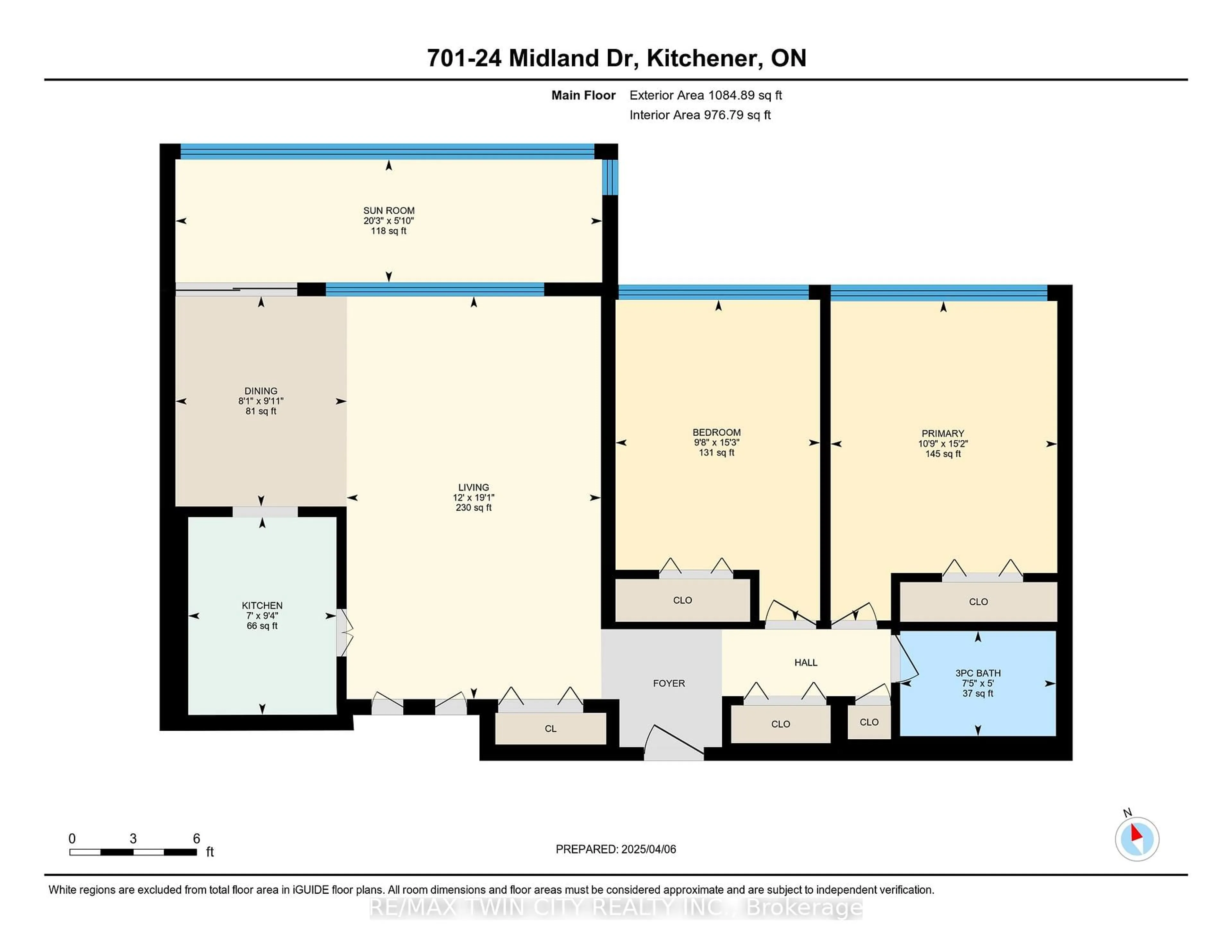 Floor plan for 24 Midland Dr #701, Kitchener Ontario N2A 2A8