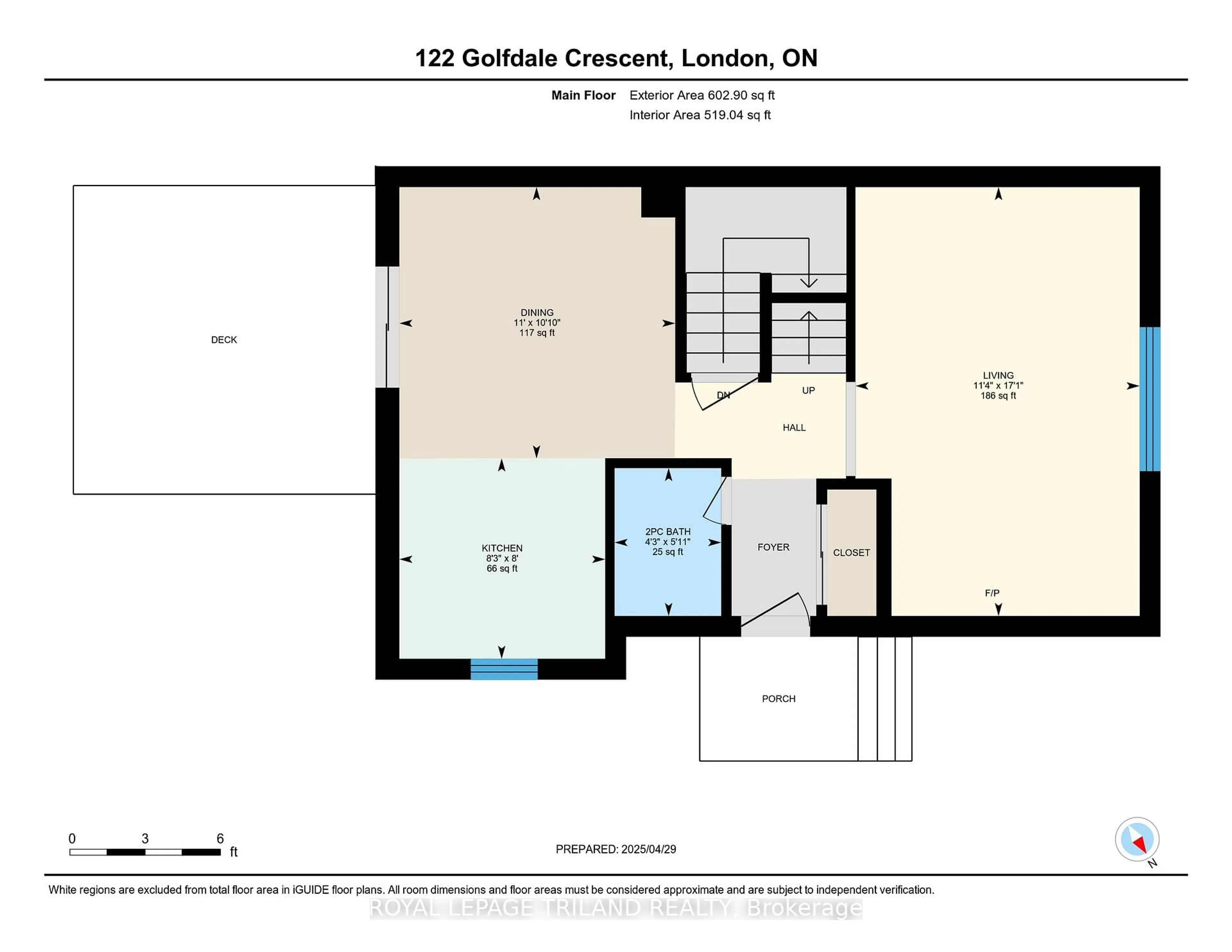 Floor plan for 122 Golfdale Cres, London South Ontario N6C 5X6
