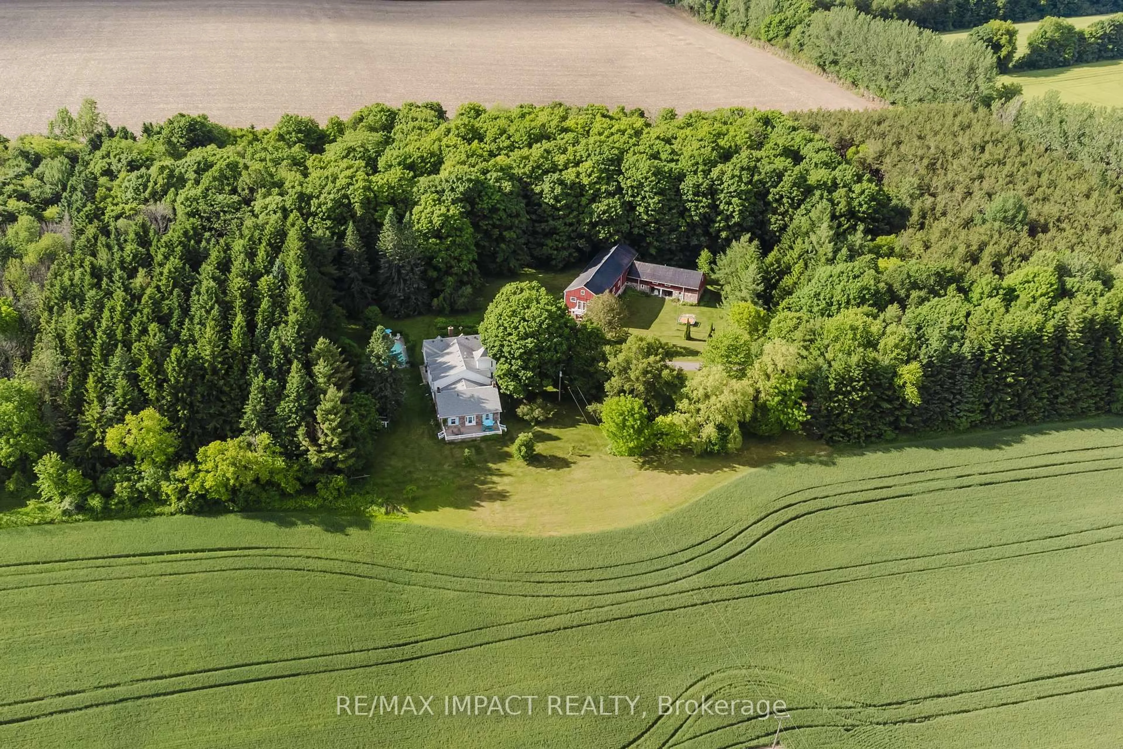 A pic from outside/outdoor area/front of a property/back of a property/a pic from drone, forest/trees view for 212 Clouston Rd, Alnwick/Haldimand Ontario K0K 2G0