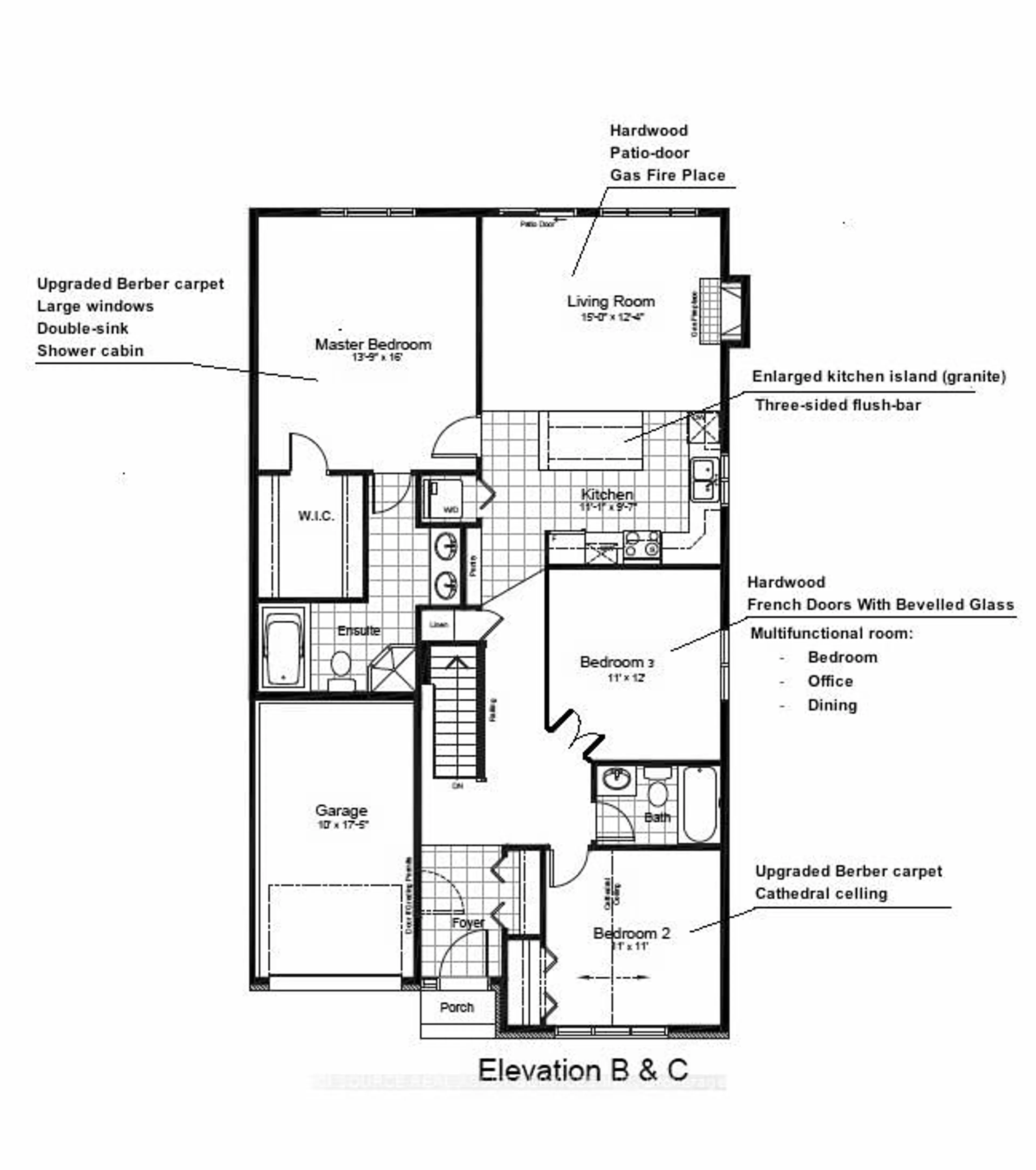 Floor plan for 388 Bamburgh Way, Ottawa Ontario K2J 6A6