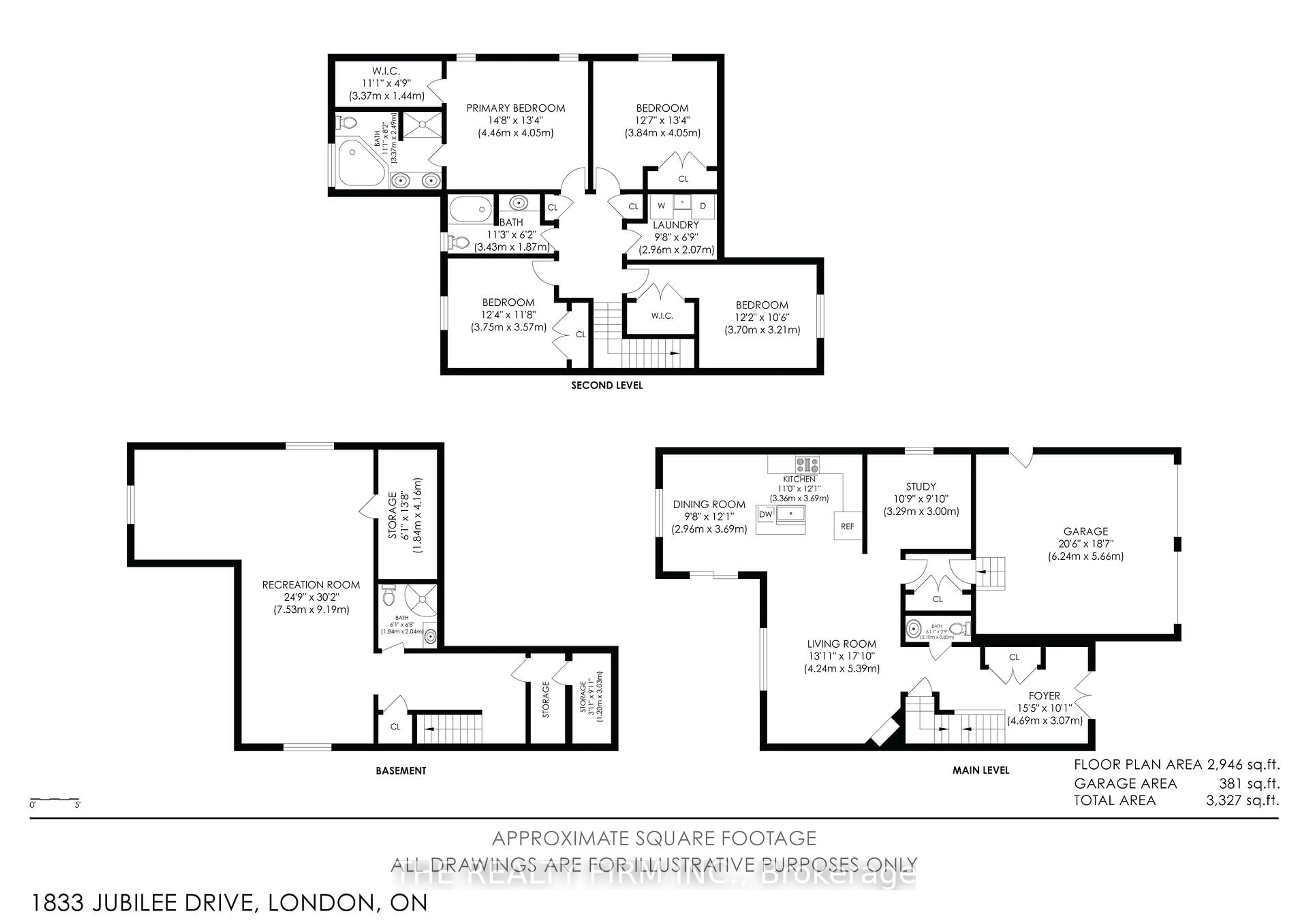 Floor plan for 1833 Jubilee Dr, London North Ontario N6G 0H5