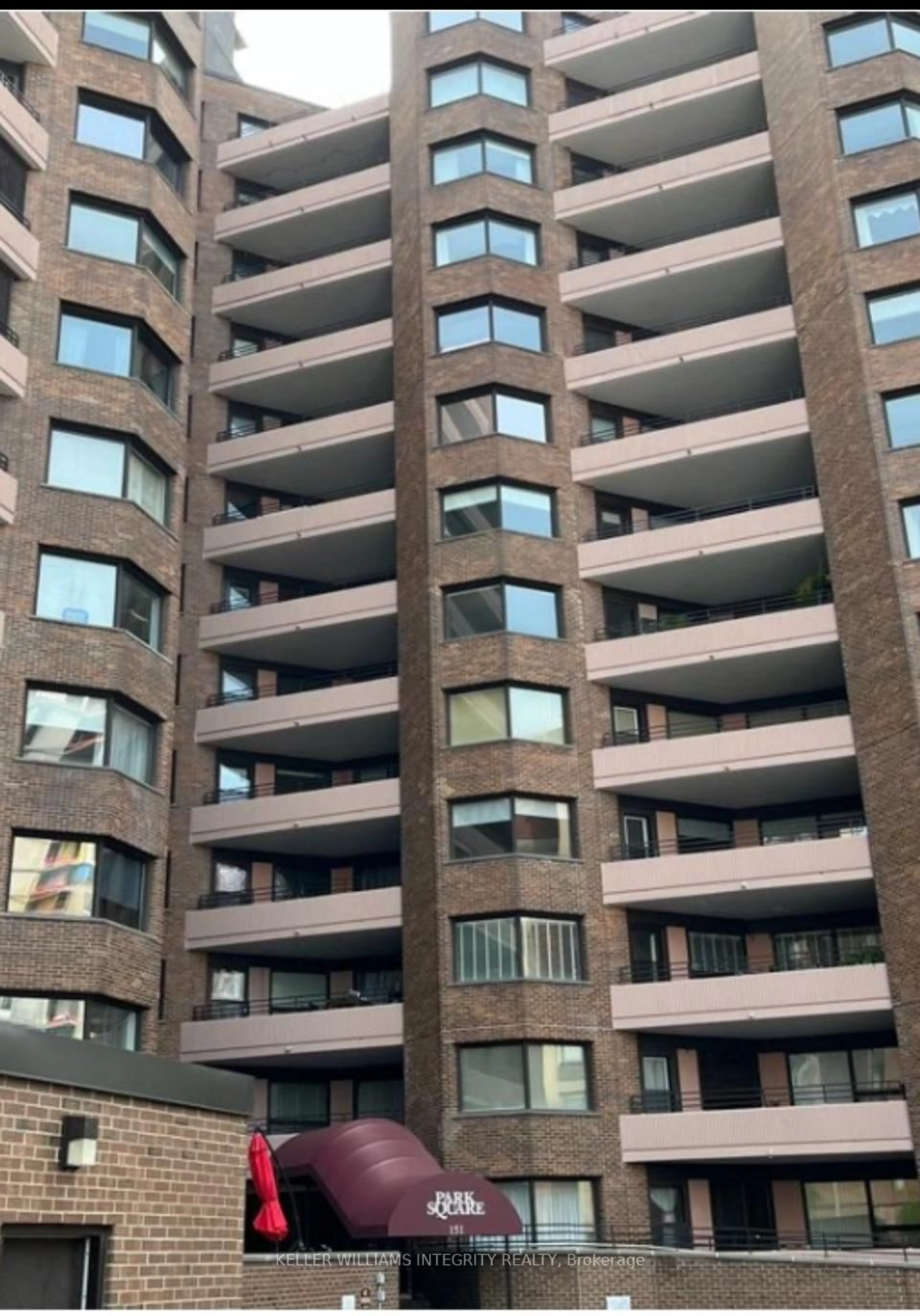 Balcony in the apartment, city buildings view from balcony for 151 Bay St #503, Ottawa Ontario K1R 7T2