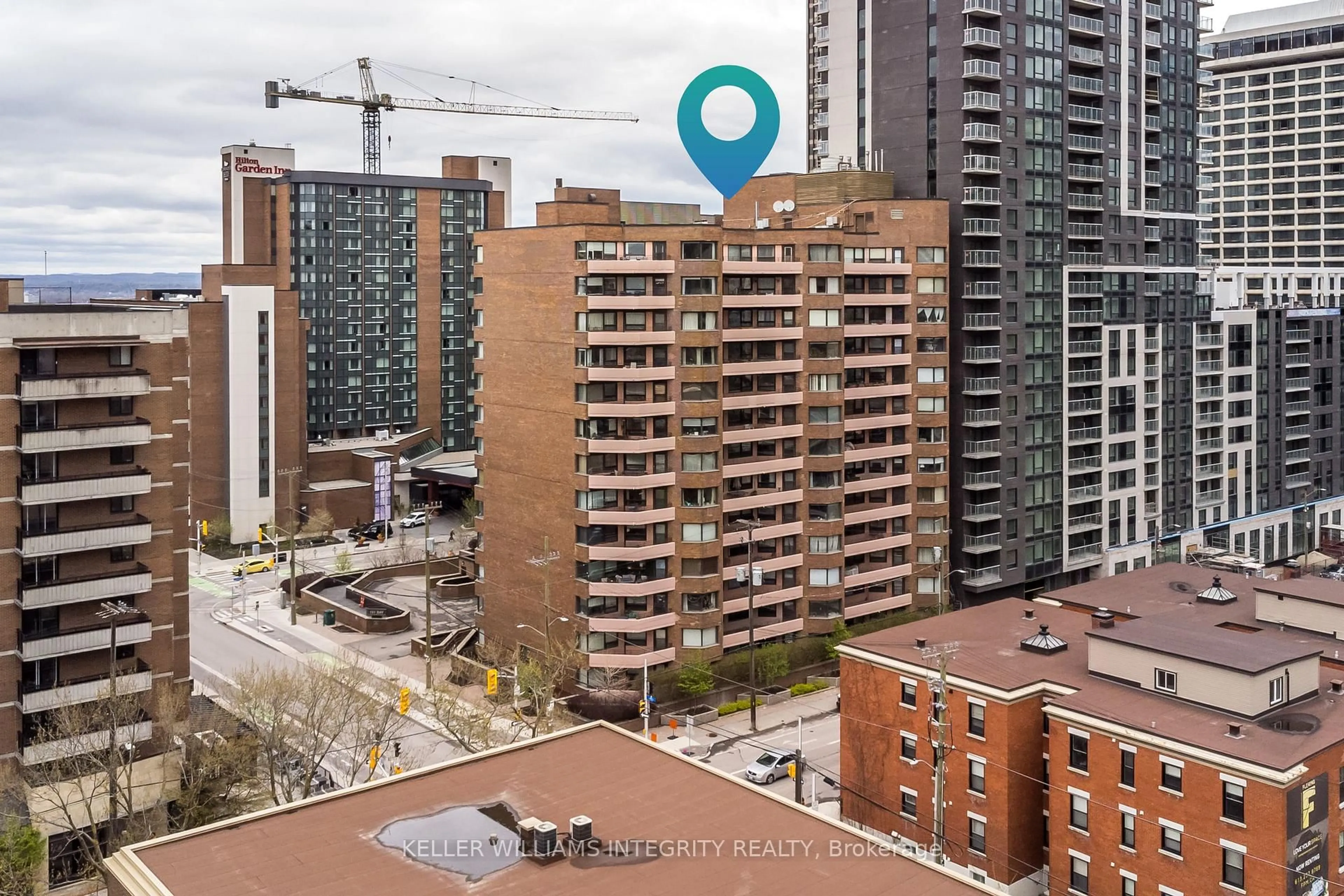 A pic from outside/outdoor area/front of a property/back of a property/a pic from drone, city buildings view from balcony for 151 Bay St #503, Ottawa Ontario K1R 7T2