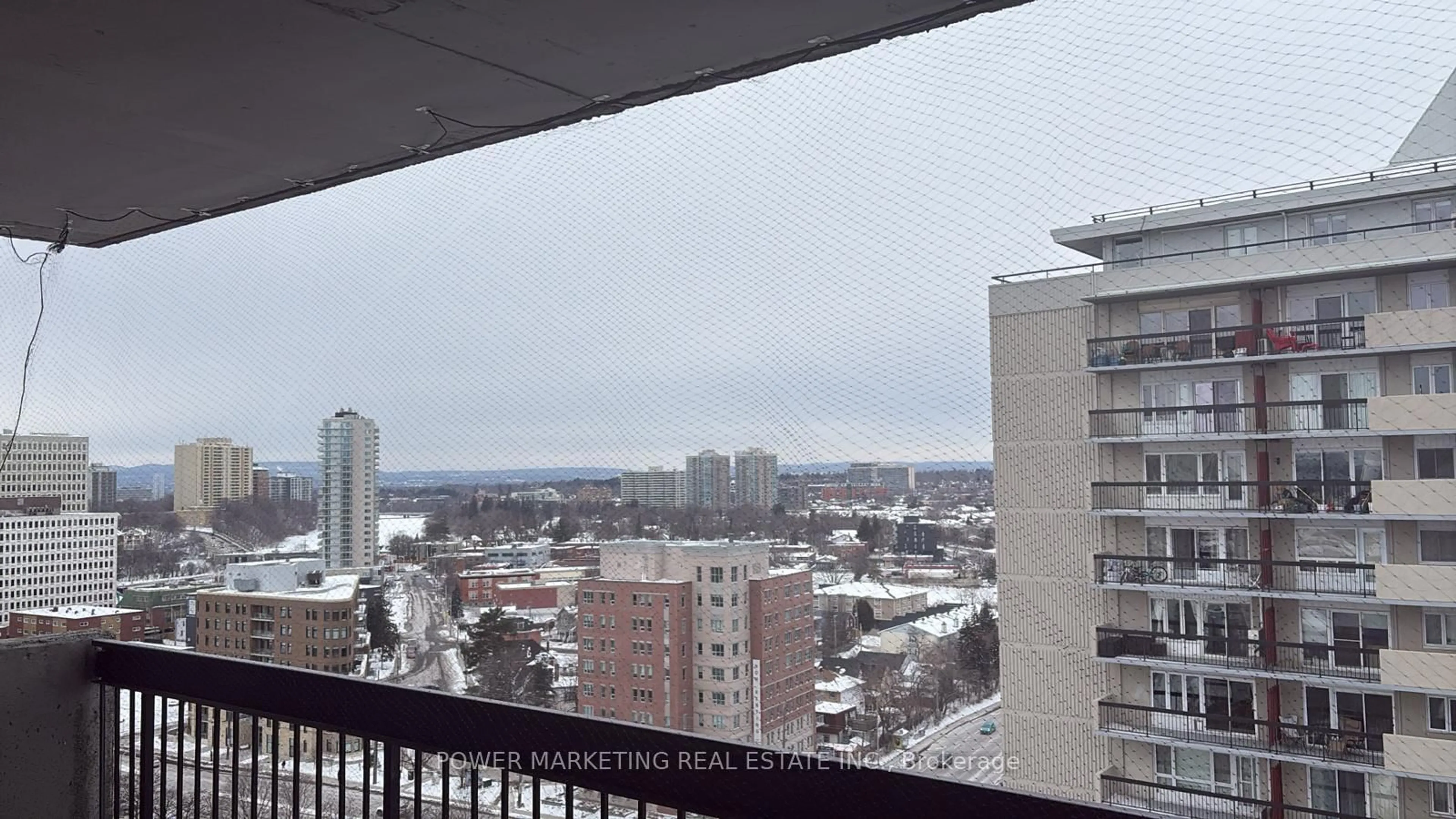 Balcony in the apartment, city buildings view from balcony for 158B MCARTHUR Ave #1604, Ottawa Ontario K1L 8E7