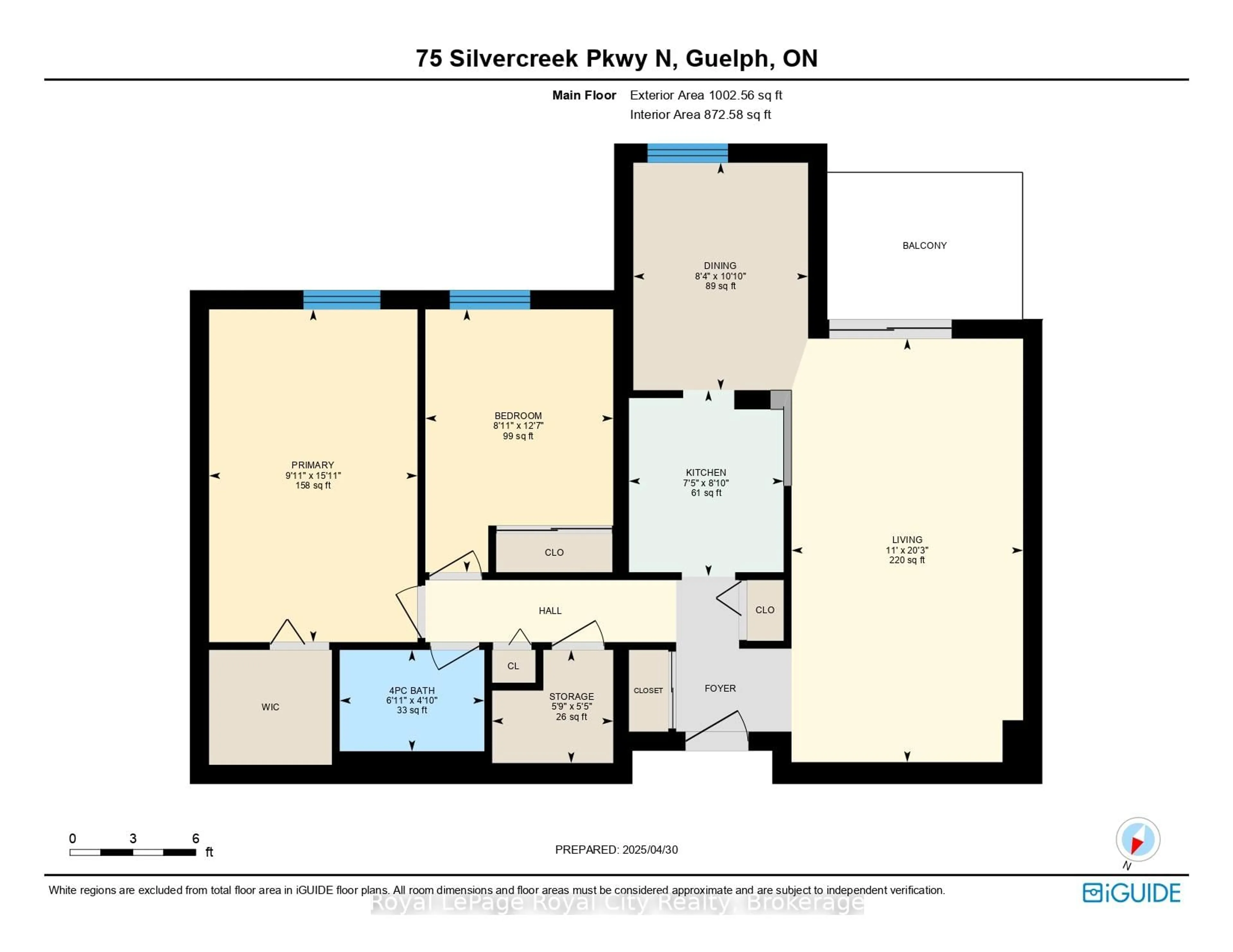 Floor plan for 75 Silvercreek Pkwy #208, Guelph Ontario N1H 7R9