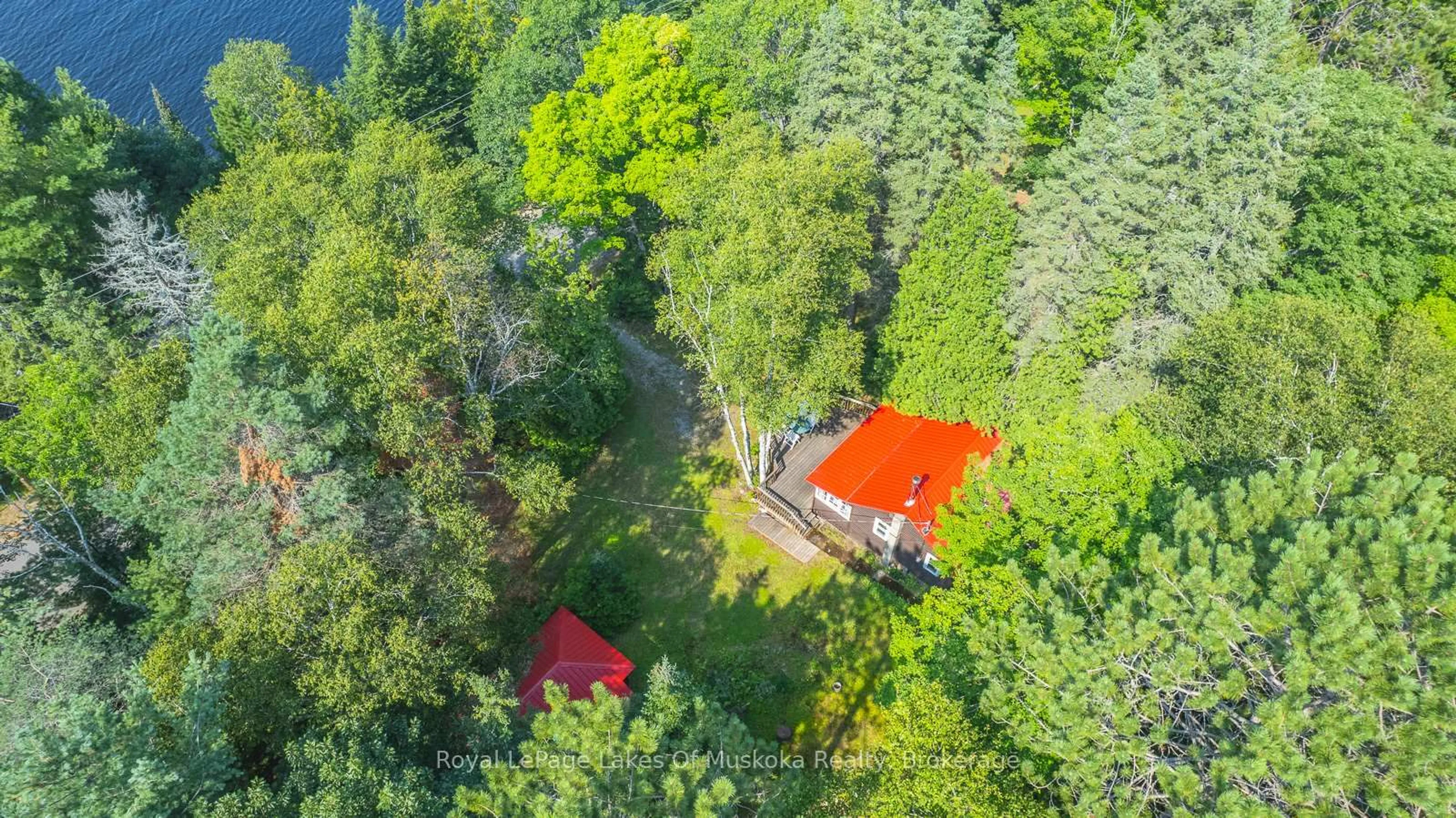 A pic from outside/outdoor area/front of a property/back of a property/a pic from drone, forest/trees view for 1257 PAINT LAKE Rd, Lake of Bays Ontario P0A 1E0