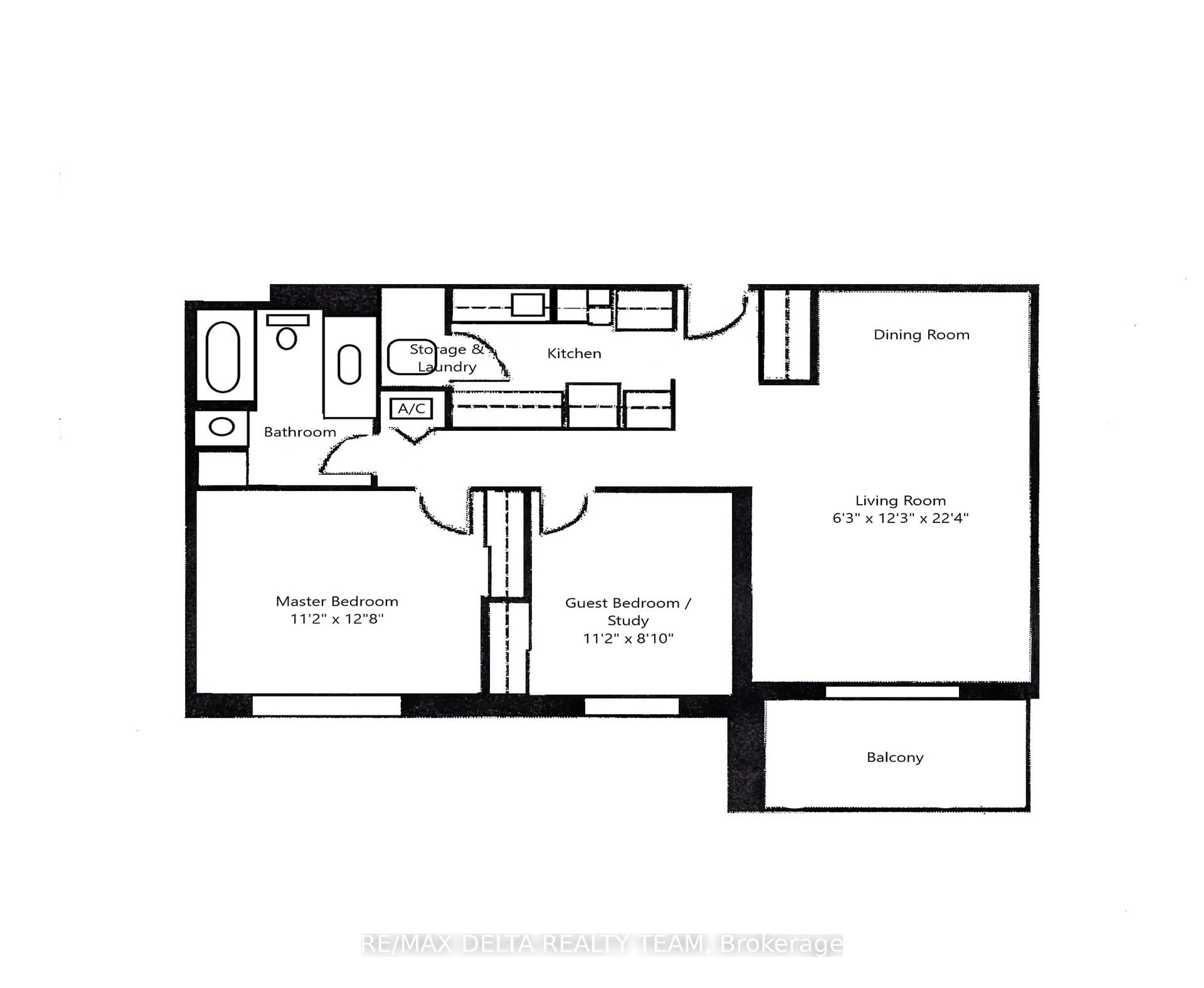 Floor plan for 199 Kent St #2009, Ottawa Ontario K2P 2K8