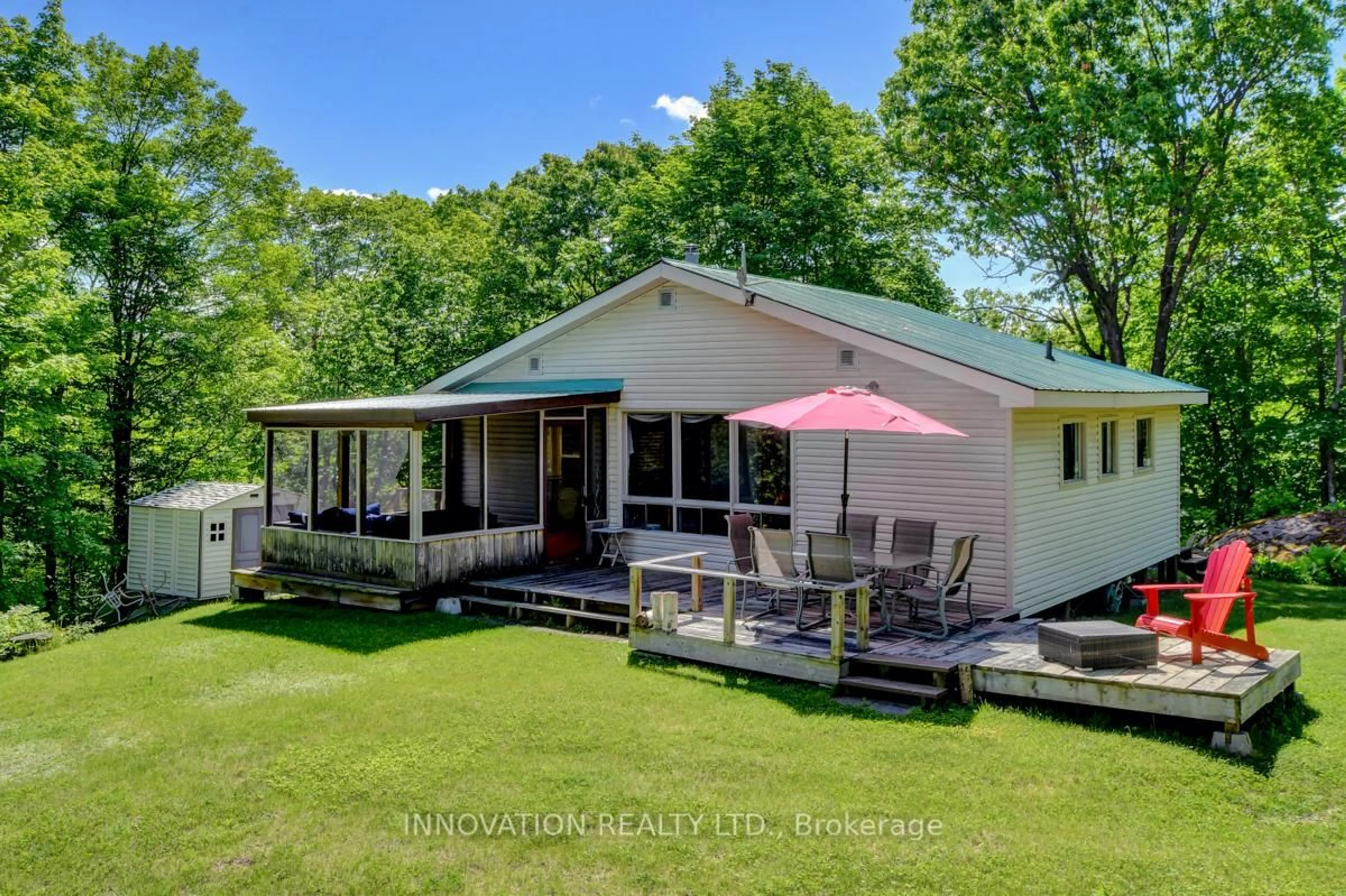 A pic from outside/outdoor area/front of a property/back of a property/a pic from drone, water/lake/river/ocean view for 3012 Pike Lake Rte 16c Rte, Perth Ontario K7H 3C5
