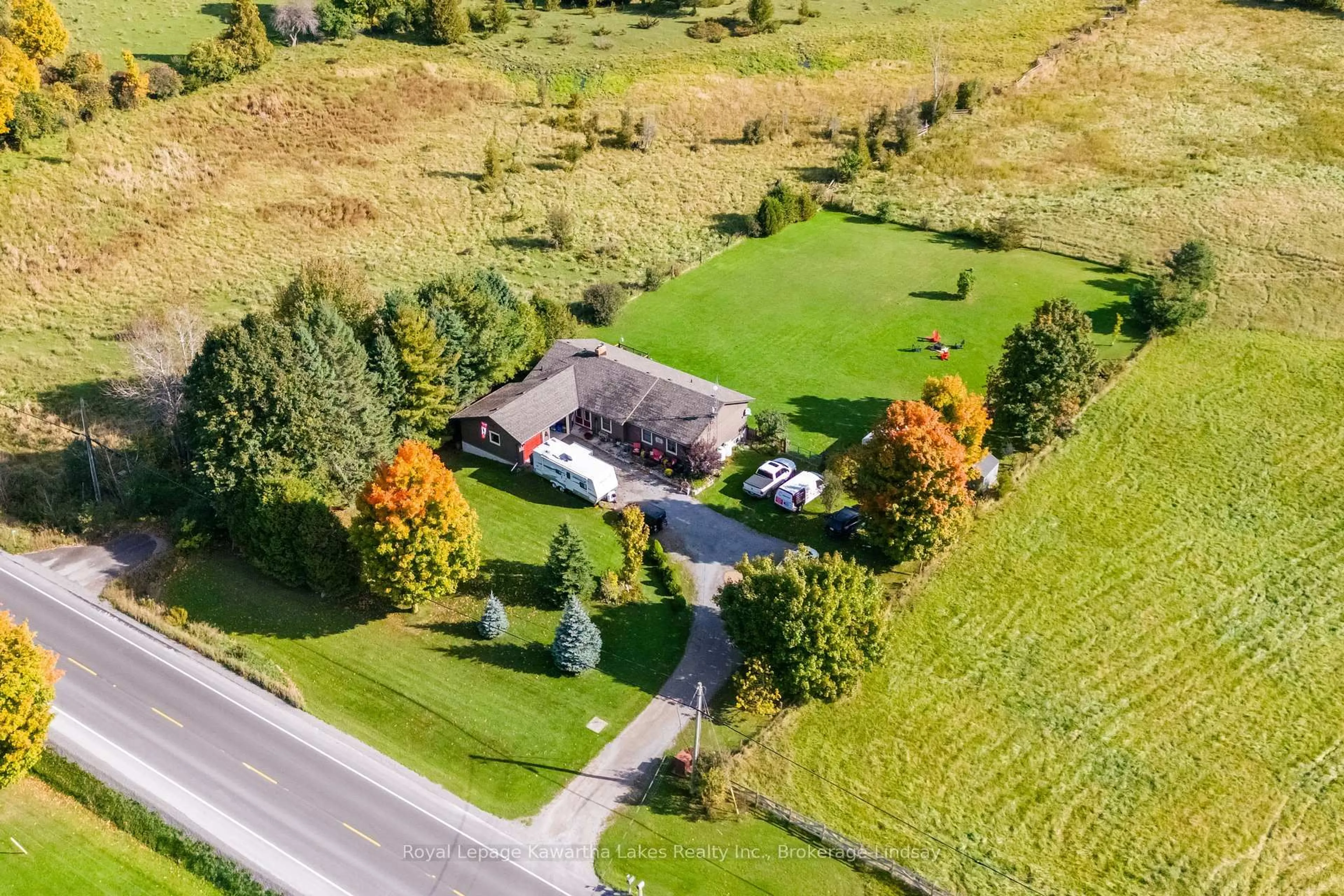 A pic from outside/outdoor area/front of a property/back of a property/a pic from drone, street for 490 County Road 49 N/A, Kawartha Lakes Ontario K0M 1A0