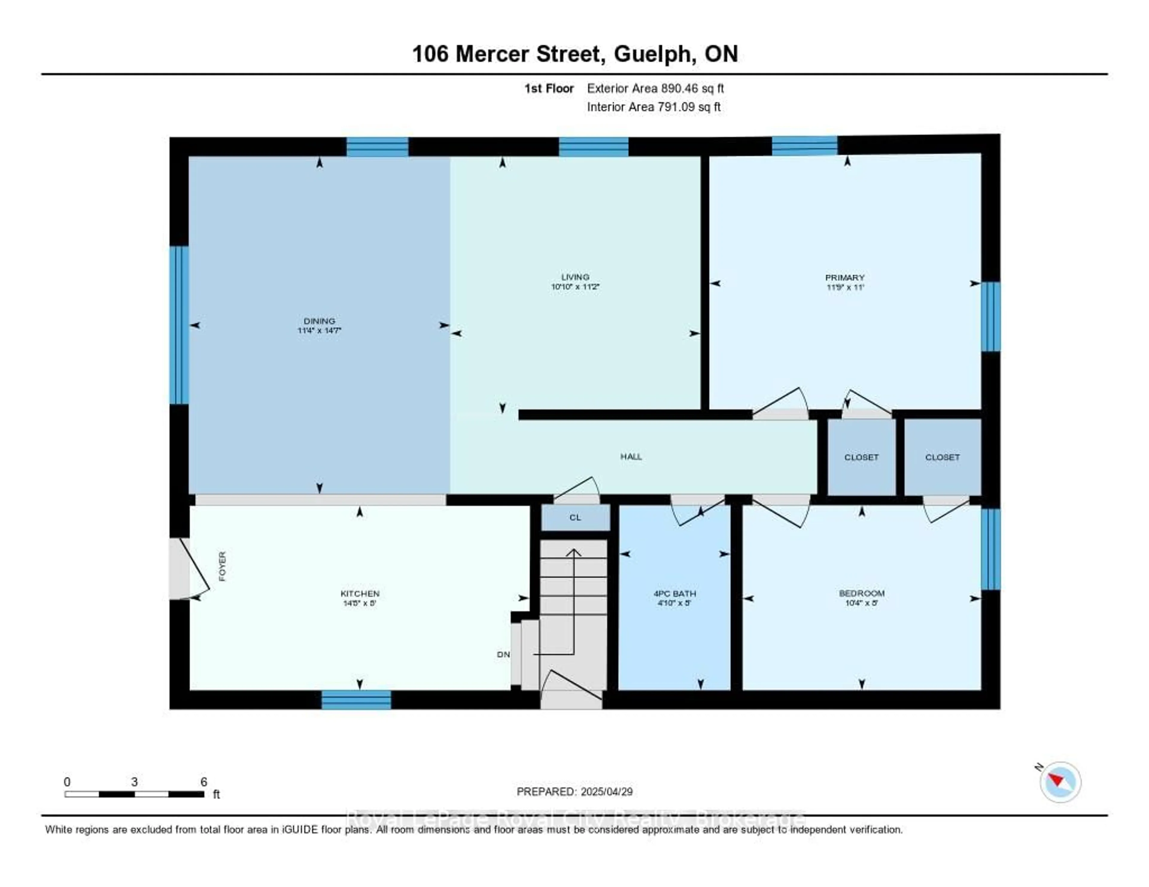 Floor plan for 106 Mercer St, Guelph Ontario N1H 2E8