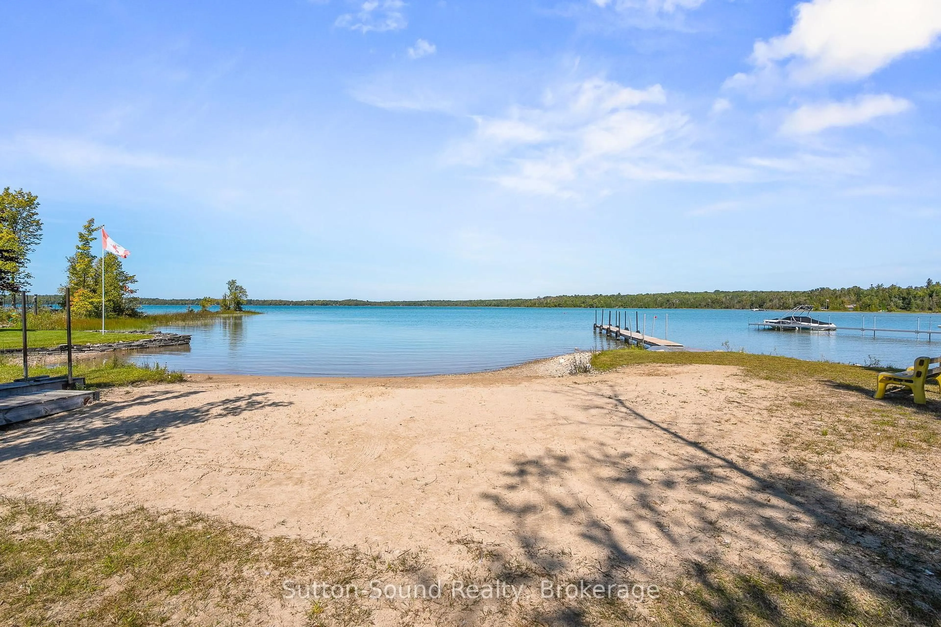 A pic from outside/outdoor area/front of a property/back of a property/a pic from drone, water/lake/river/ocean view for 44 Roth Dr, South Bruce Peninsula Ontario N0H 2T0