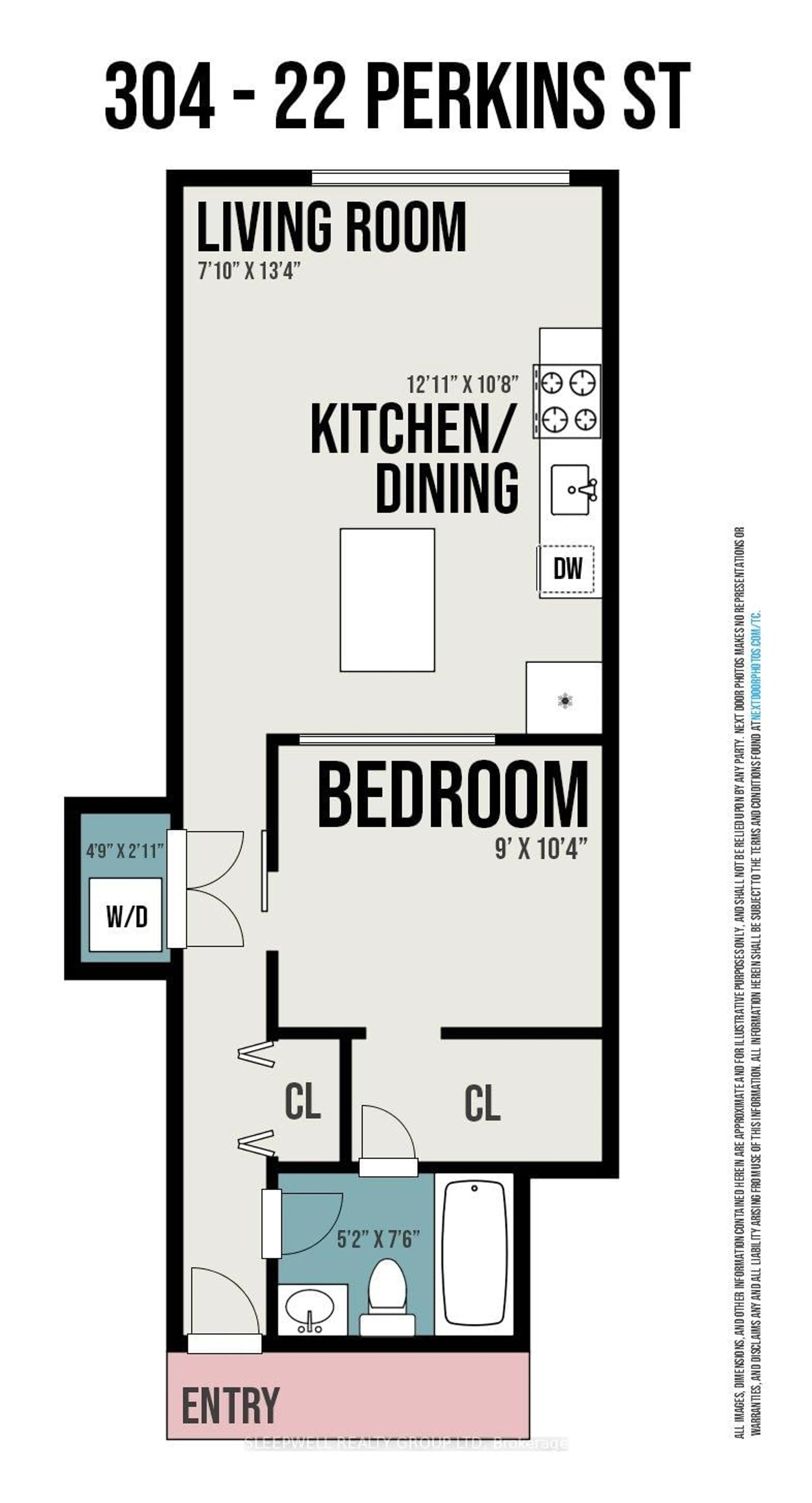 Floor plan for 22 Perkins St #304, Ottawa Ontario K1R 7G5