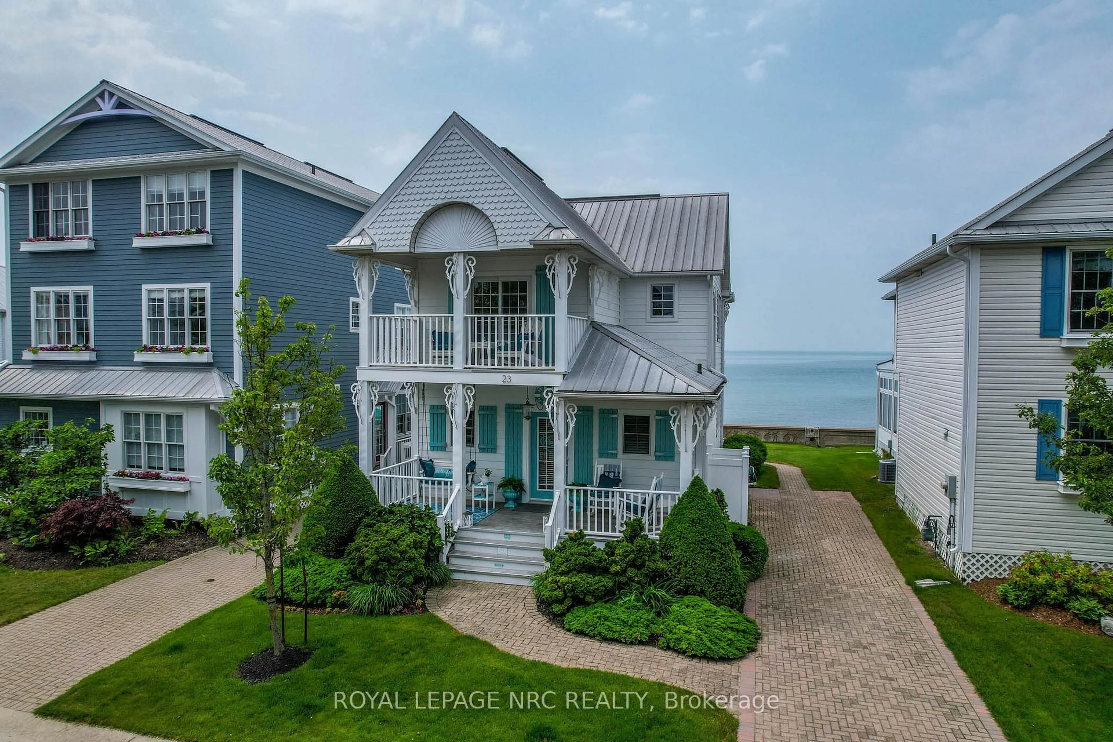 A pic from outside/outdoor area/front of a property/back of a property/a pic from drone, water/lake/river/ocean view for 23 Promenade Way, Fort Erie Ontario L0S 1B0