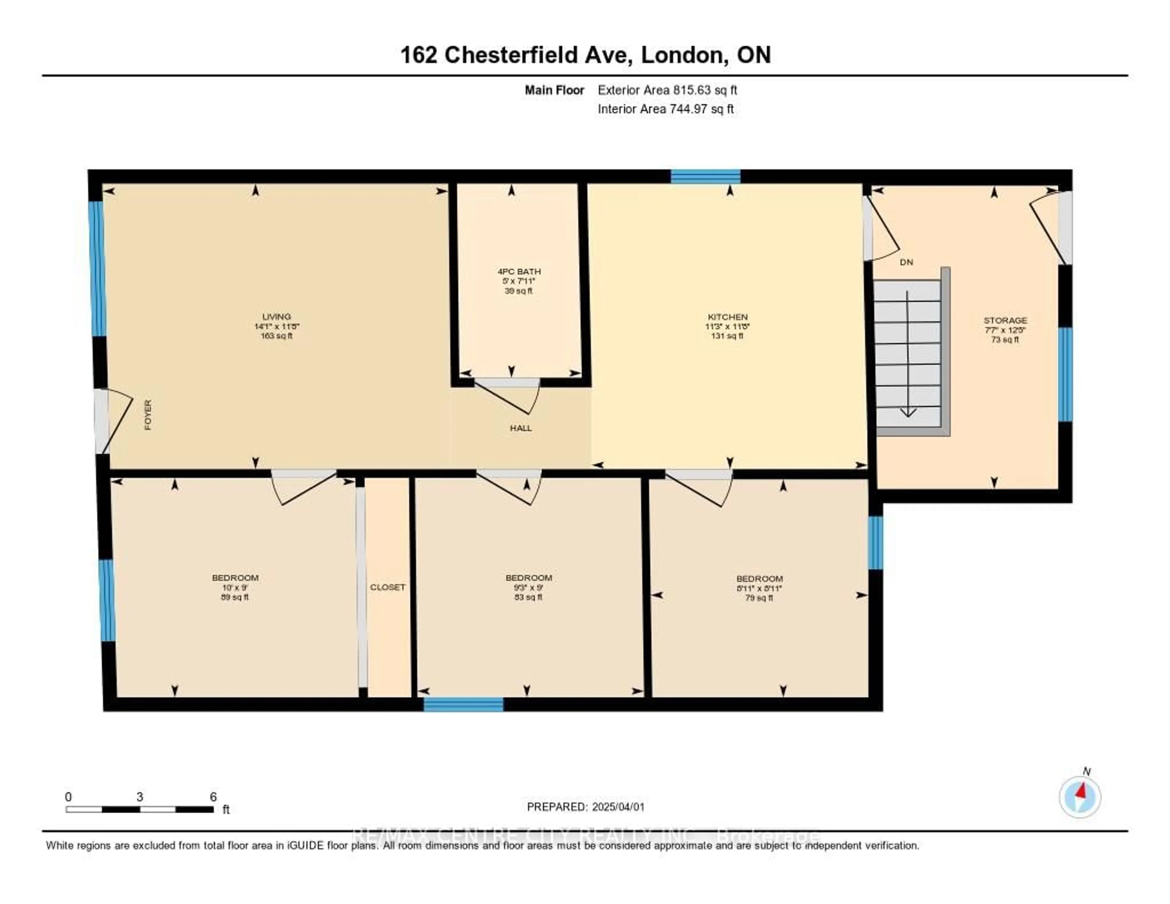 Floor plan for 162 Chesterfield Ave, London South Ontario N5Z 3N5