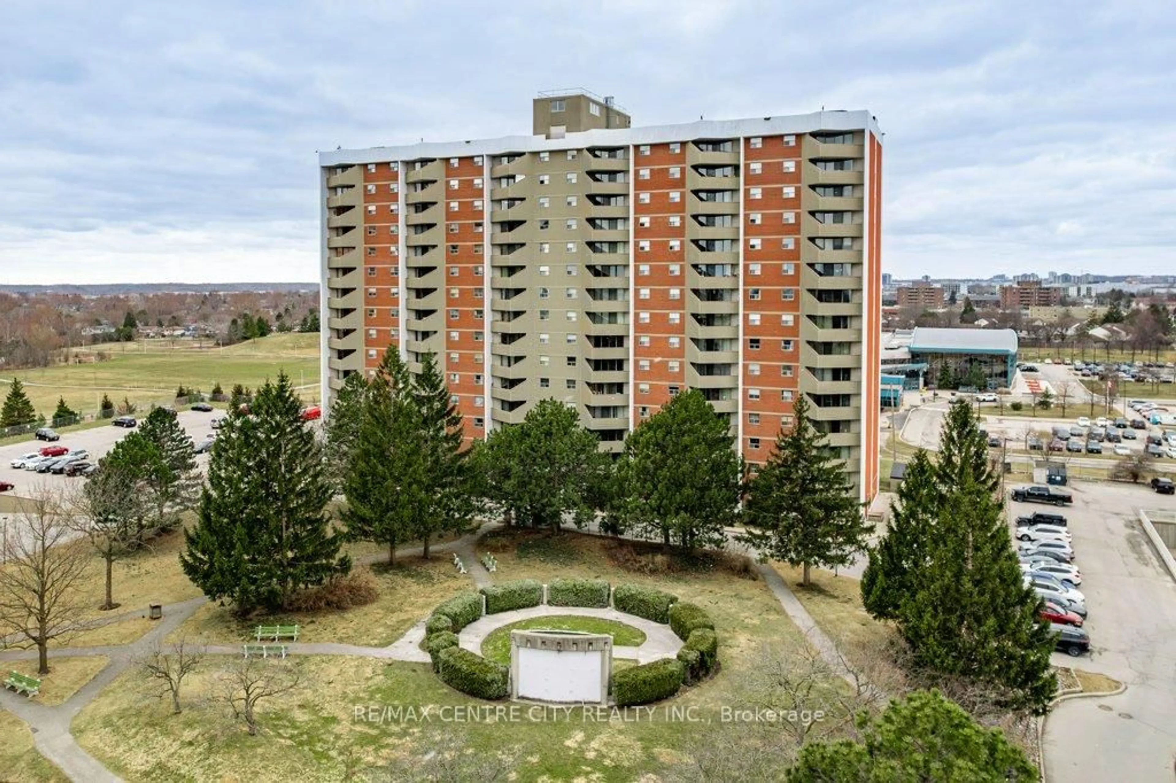 A pic from outside/outdoor area/front of a property/back of a property/a pic from drone, city buildings view from balcony for 1103 Jalna Blvd #110, London South Ontario N6E 2W8