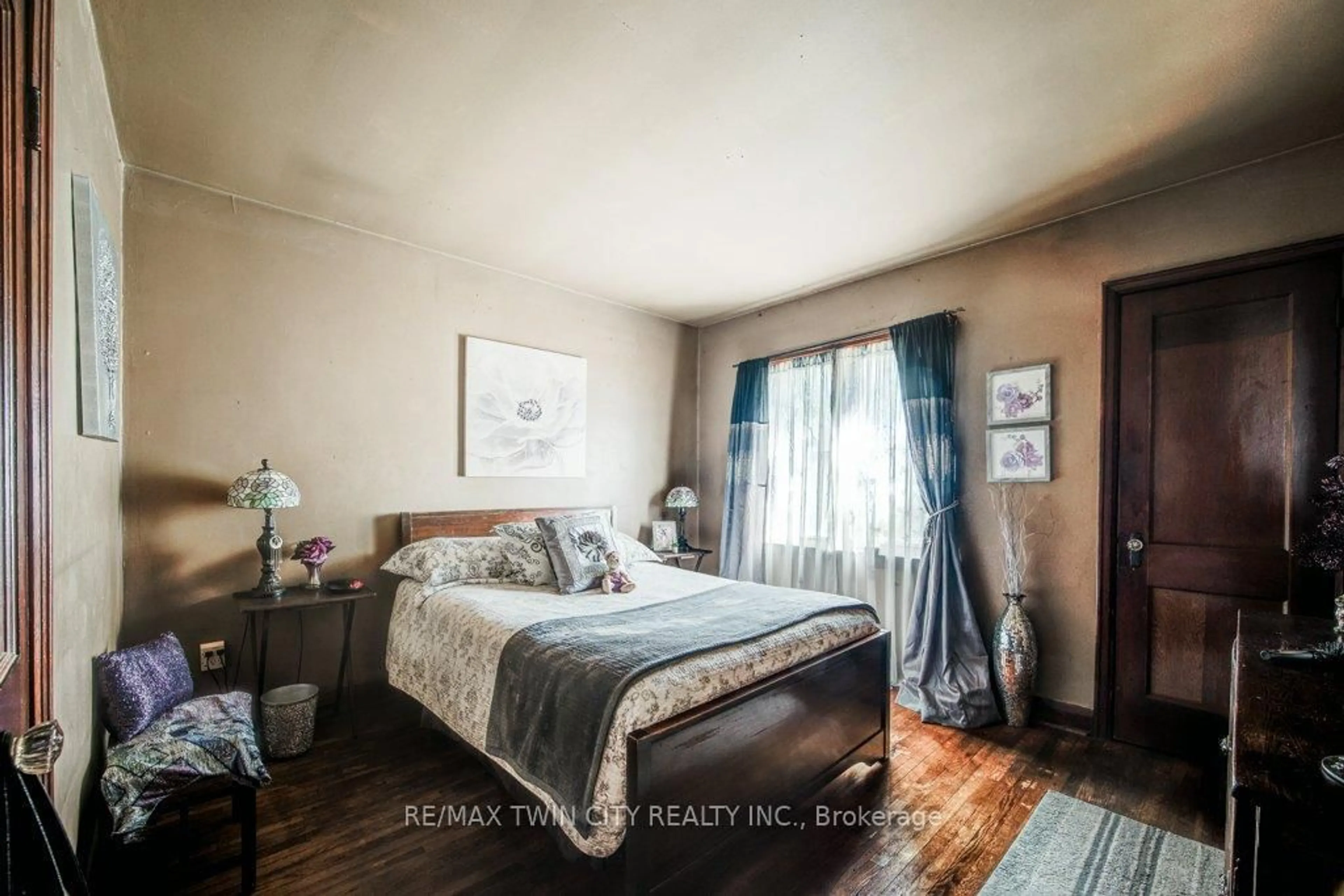 Bedroom with bed, wood/laminate floor for 326 Blucher Blvd, Kitchener Ontario N2H 5V9