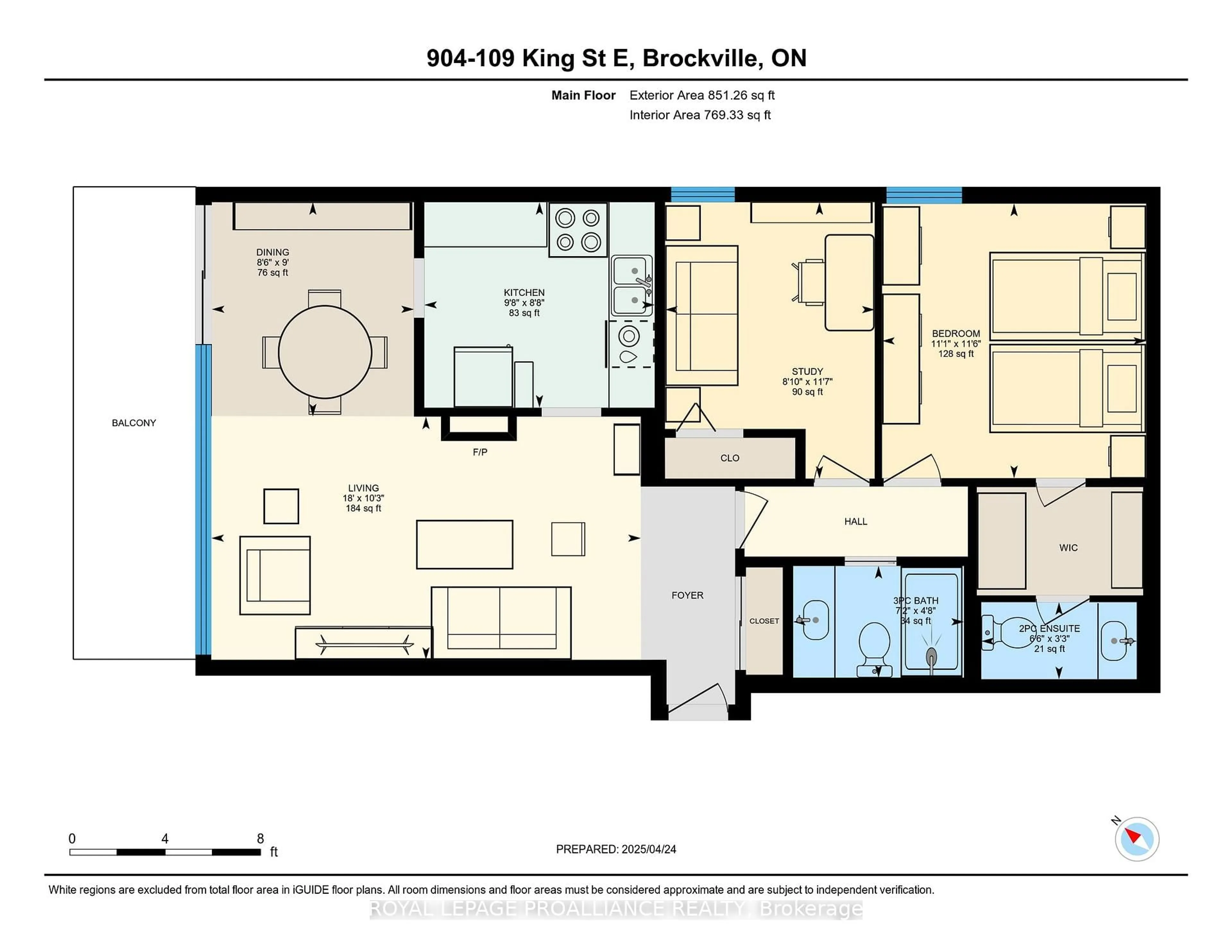 Floor plan for 109 King St #904, Brockville Ontario K6V 1B8