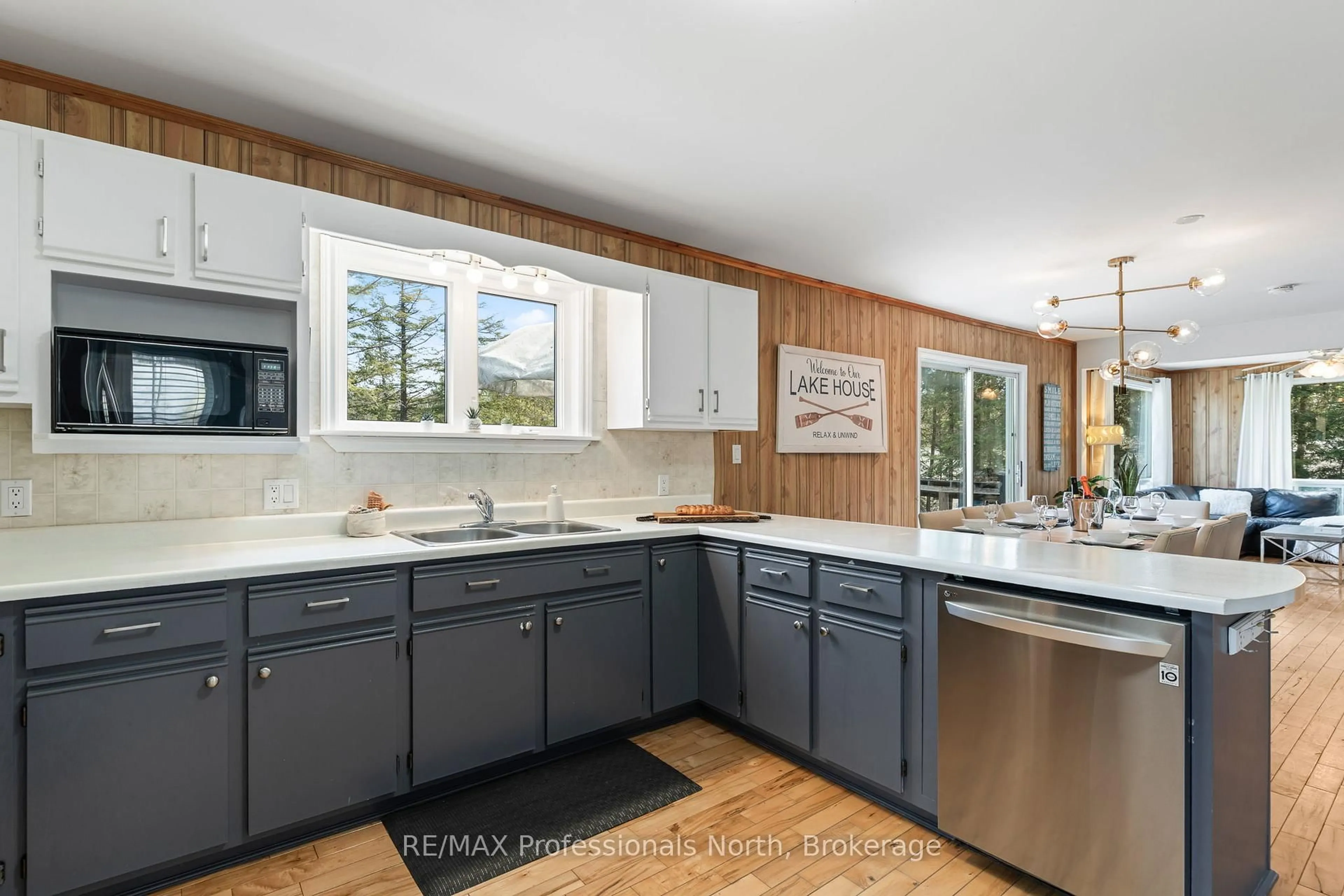 Open concept kitchen, ceramic/tile floor for 1054 Grace River Rd, Highlands East Ontario K0L 1M0
