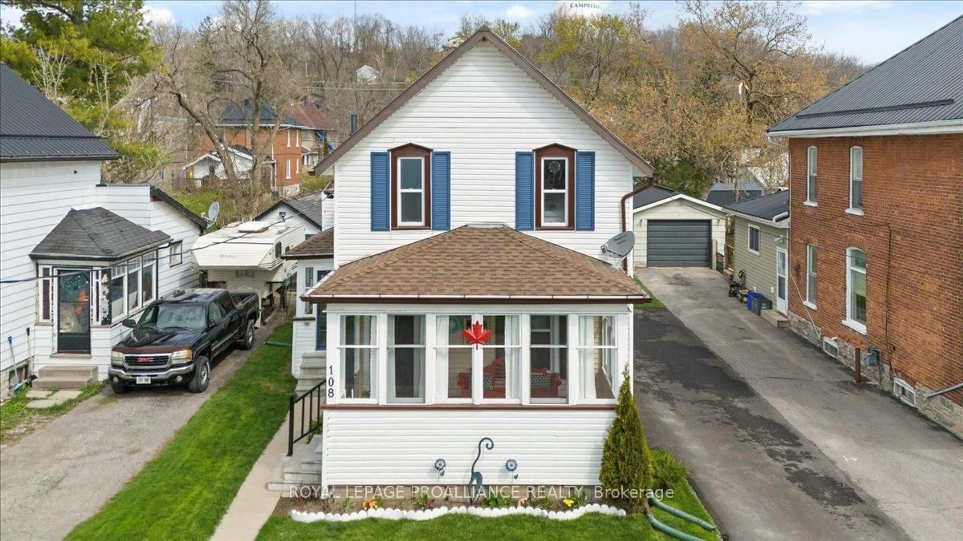 A pic from outside/outdoor area/front of a property/back of a property/a pic from drone, street for 108 Inkerman St, Trent Hills Ontario K0L 1L0