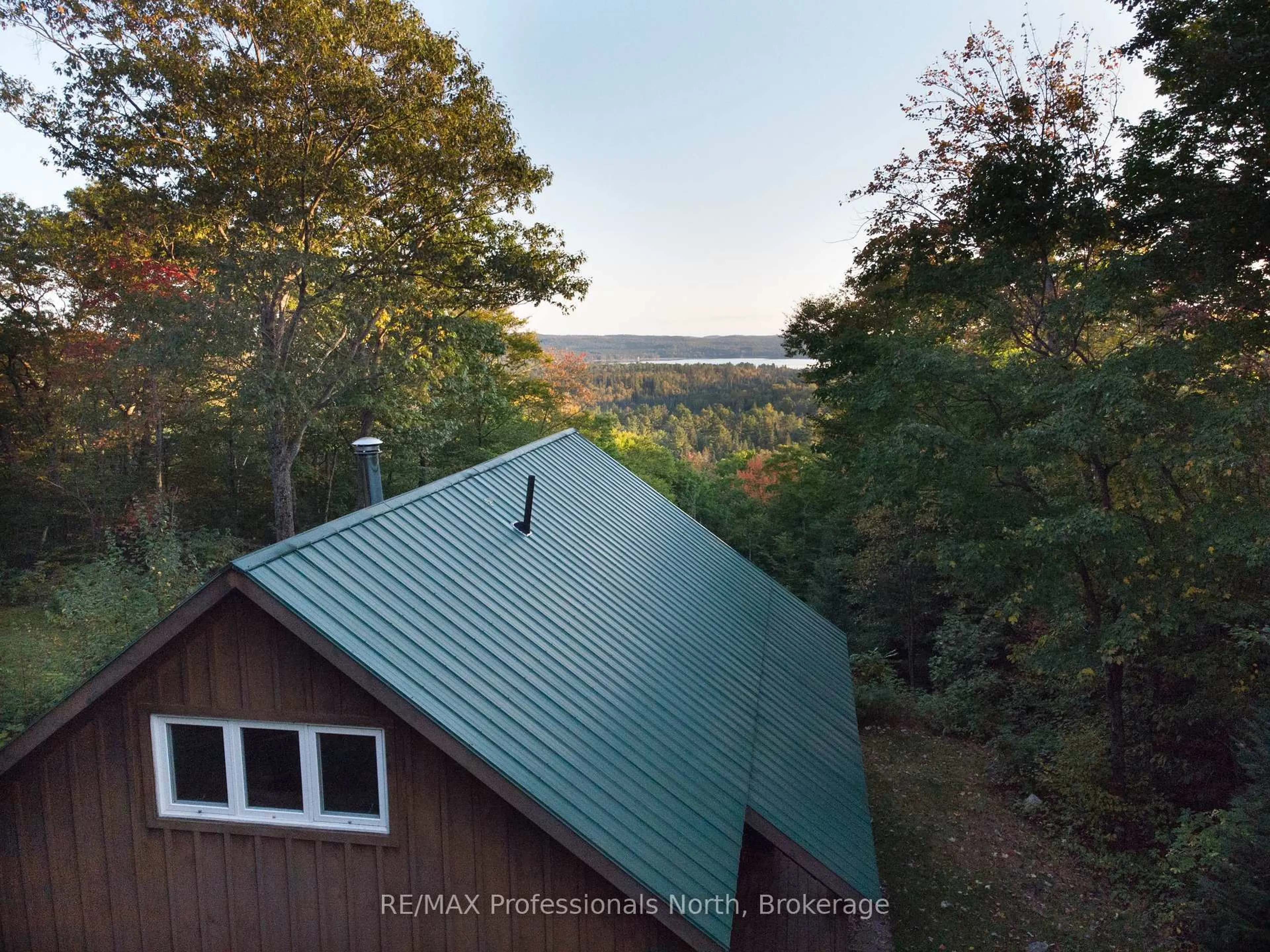A pic from outside/outdoor area/front of a property/back of a property/a pic from drone, water/lake/river/ocean view for 364 FORESTRY TOWER Rd, Kearney Ontario P0A 1M0