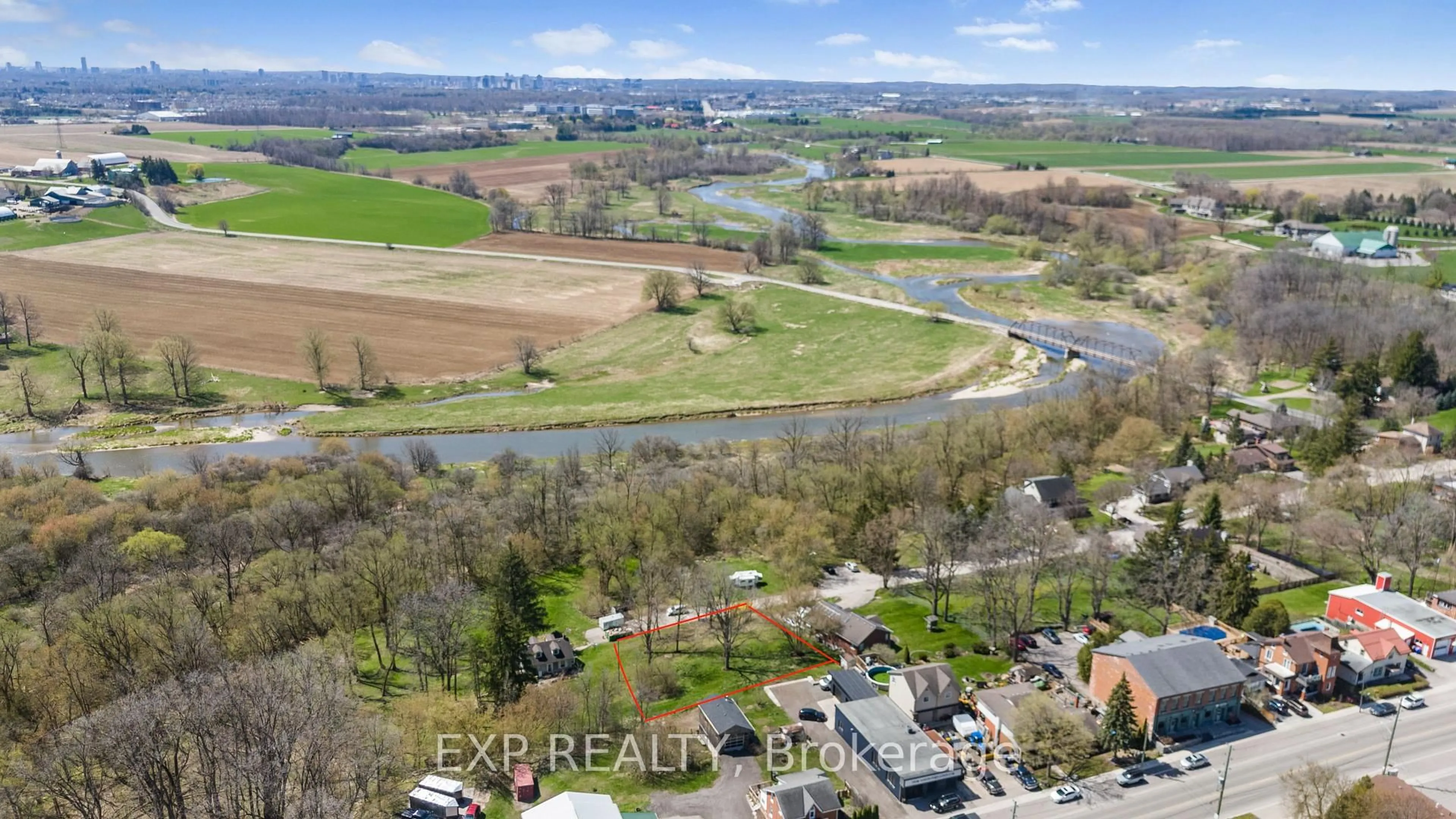 A pic from outside/outdoor area/front of a property/back of a property/a pic from drone, water/lake/river/ocean view for 10 Elgin St, Woolwich Ontario N0B 1N0