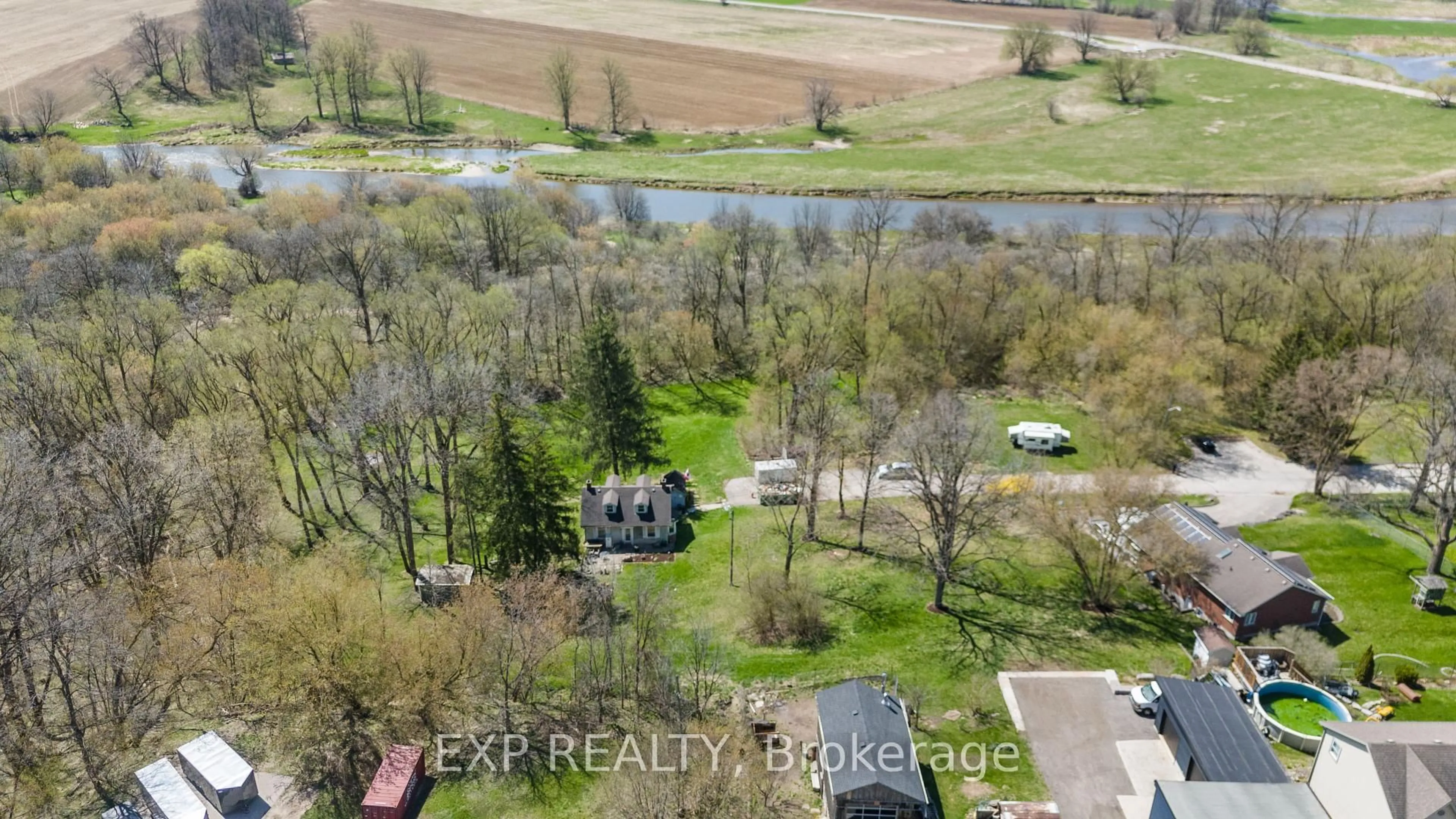 A pic from outside/outdoor area/front of a property/back of a property/a pic from drone, water/lake/river/ocean view for 10 Elgin St, Woolwich Ontario N0B 1N0