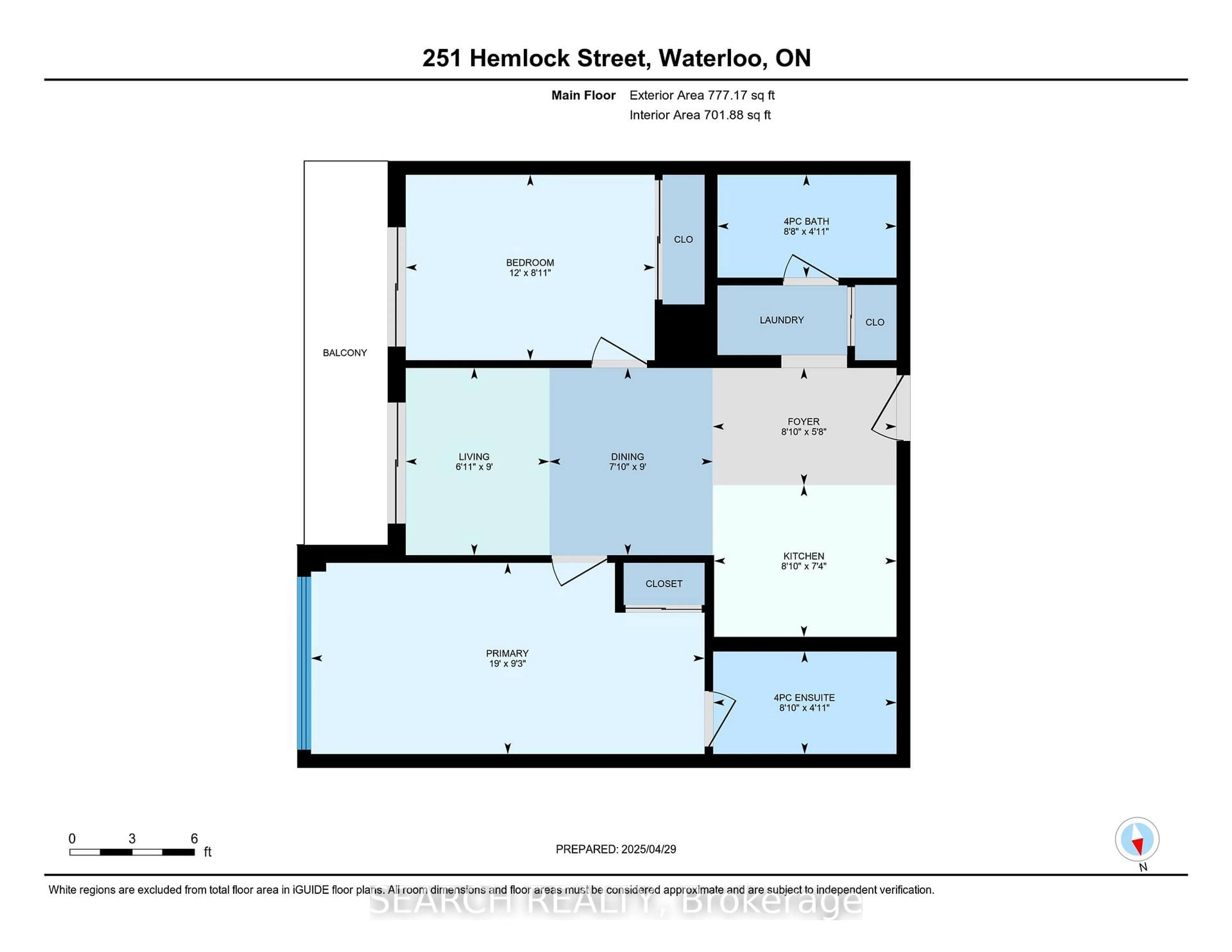 Floor plan for 251 Hemlock St #523, Waterloo Ontario N2L 0H2