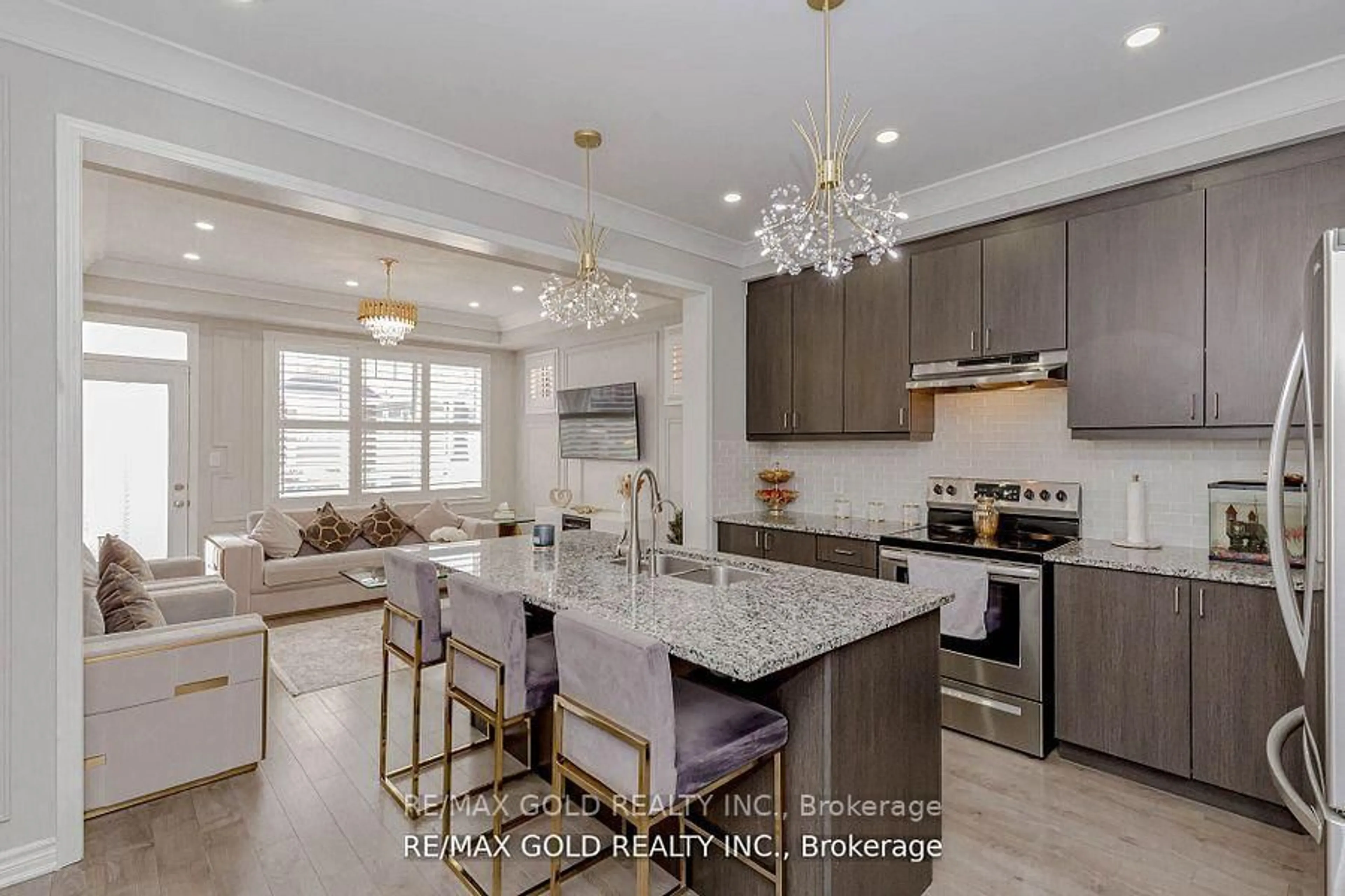 Open concept kitchen, ceramic/tile floor for 297 Equestrian Way, Cambridge Ontario N3E 0C7