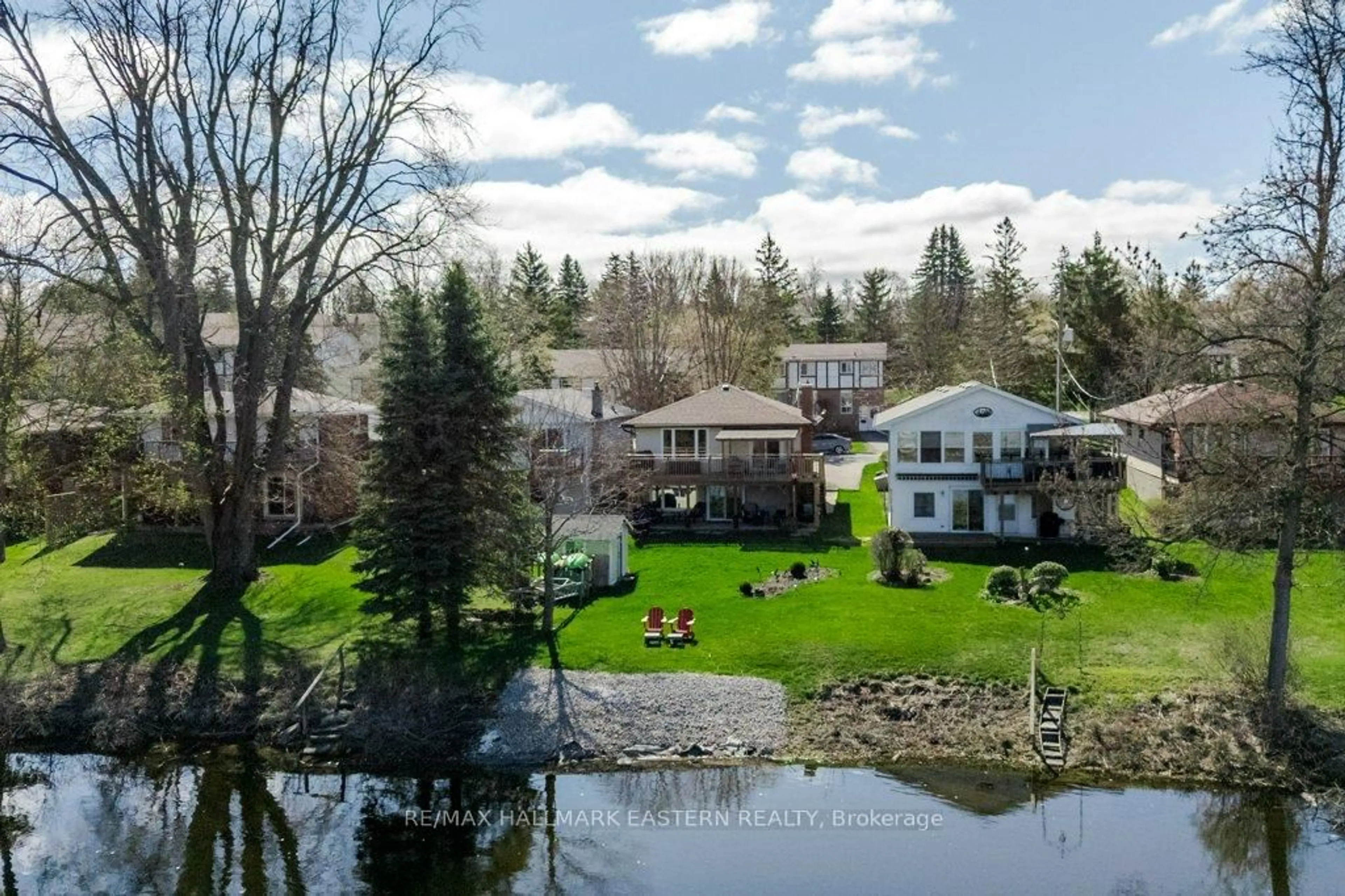 A pic from outside/outdoor area/front of a property/back of a property/a pic from drone, water/lake/river/ocean view for 270 Sherin Ave, Peterborough South Ontario K9J 1B6