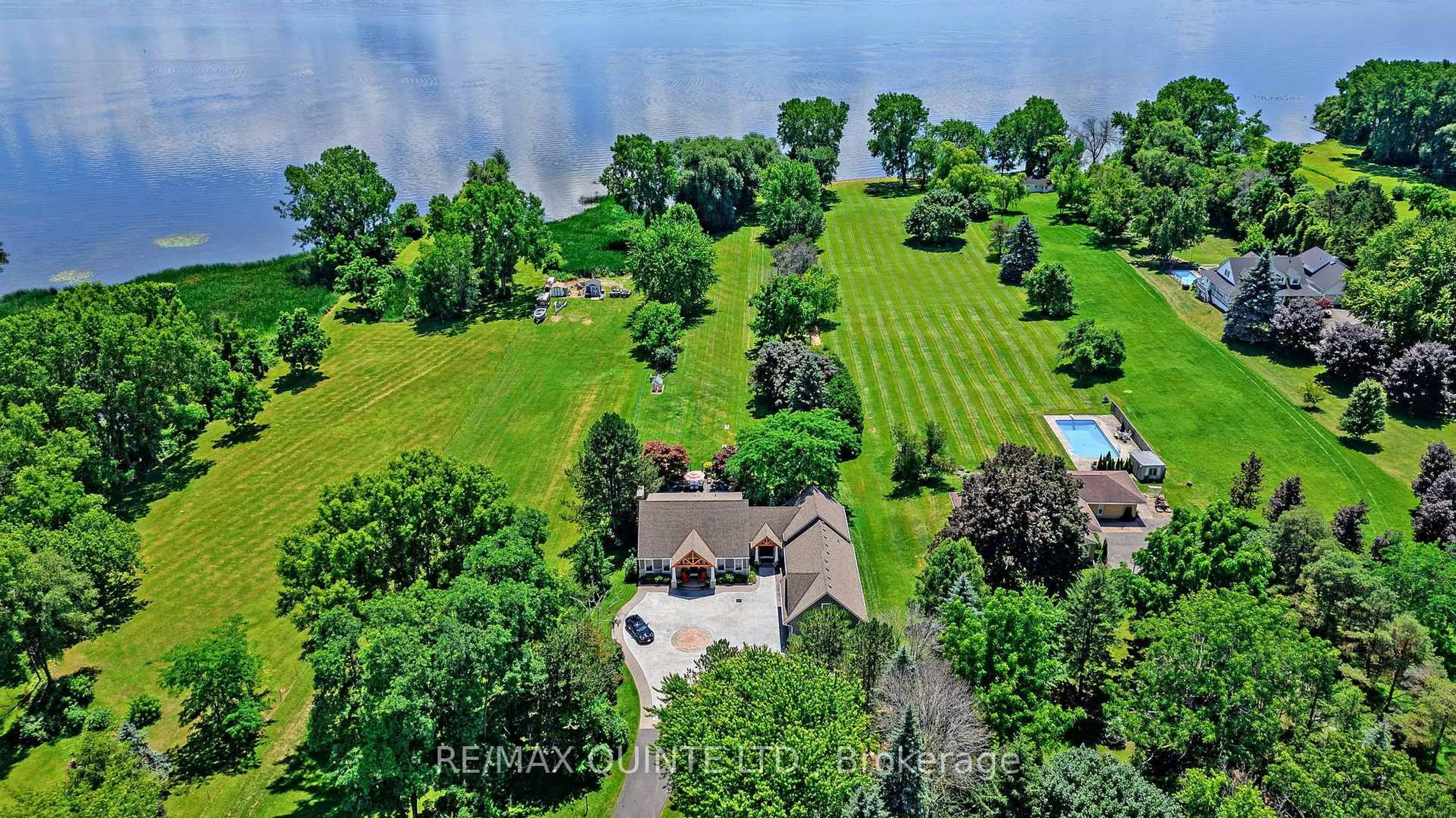 A pic from outside/outdoor area/front of a property/back of a property/a pic from drone, water/lake/river/ocean view for 658 Old Highway 2 N/A, Quinte West Ontario K8V 5P5