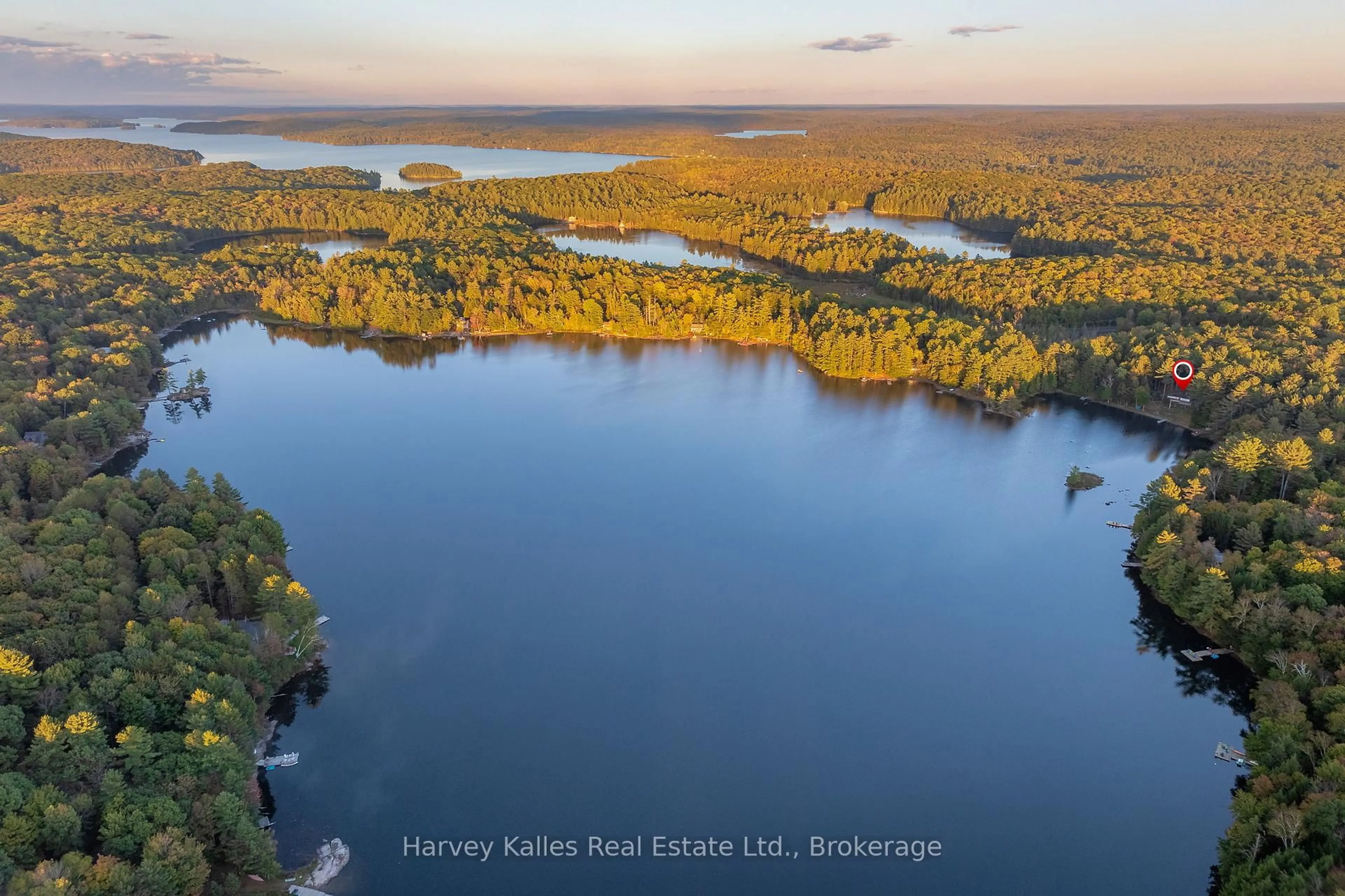 A pic from outside/outdoor area/front of a property/back of a property/a pic from drone, water/lake/river/ocean view for 1028 South Tooke Lake Rd ##2, Lake of Bays Ontario P0B 1A0
