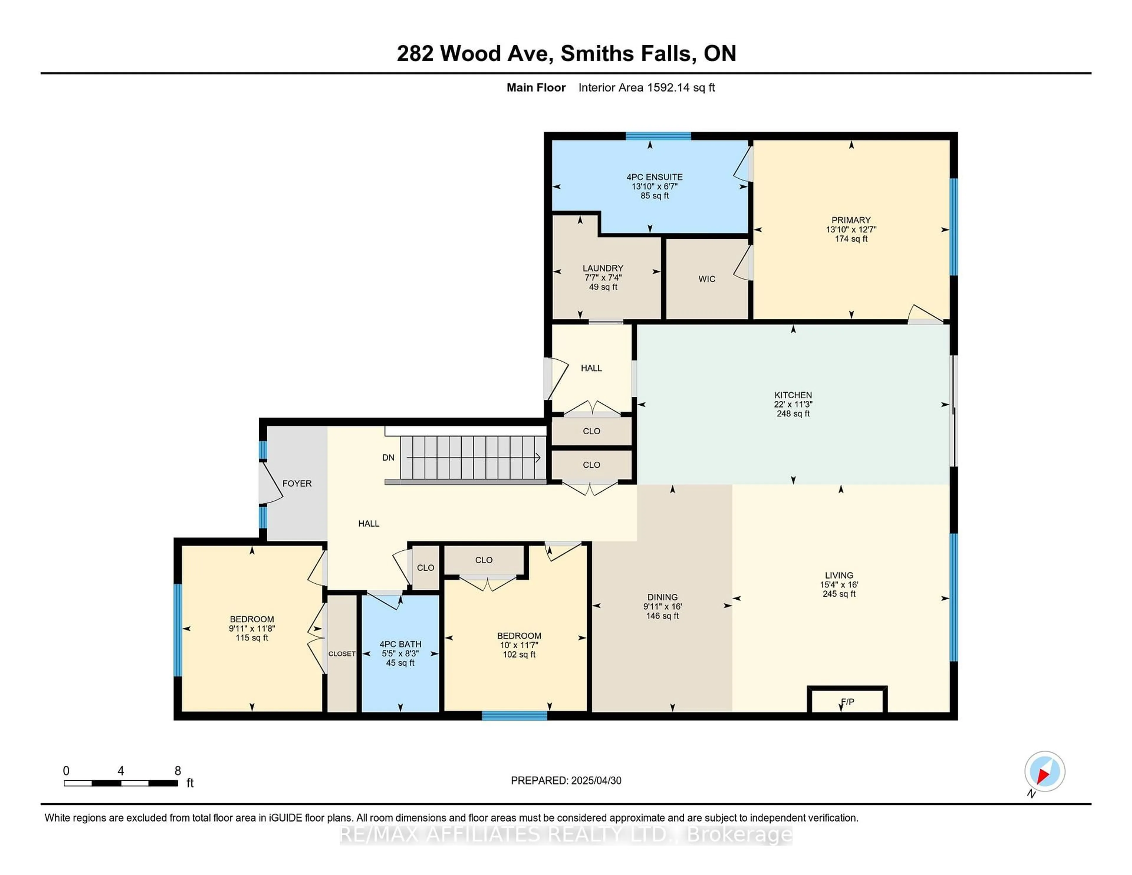 Floor plan for 282 Wood Ave, Smiths Falls Ontario K7A 5H3