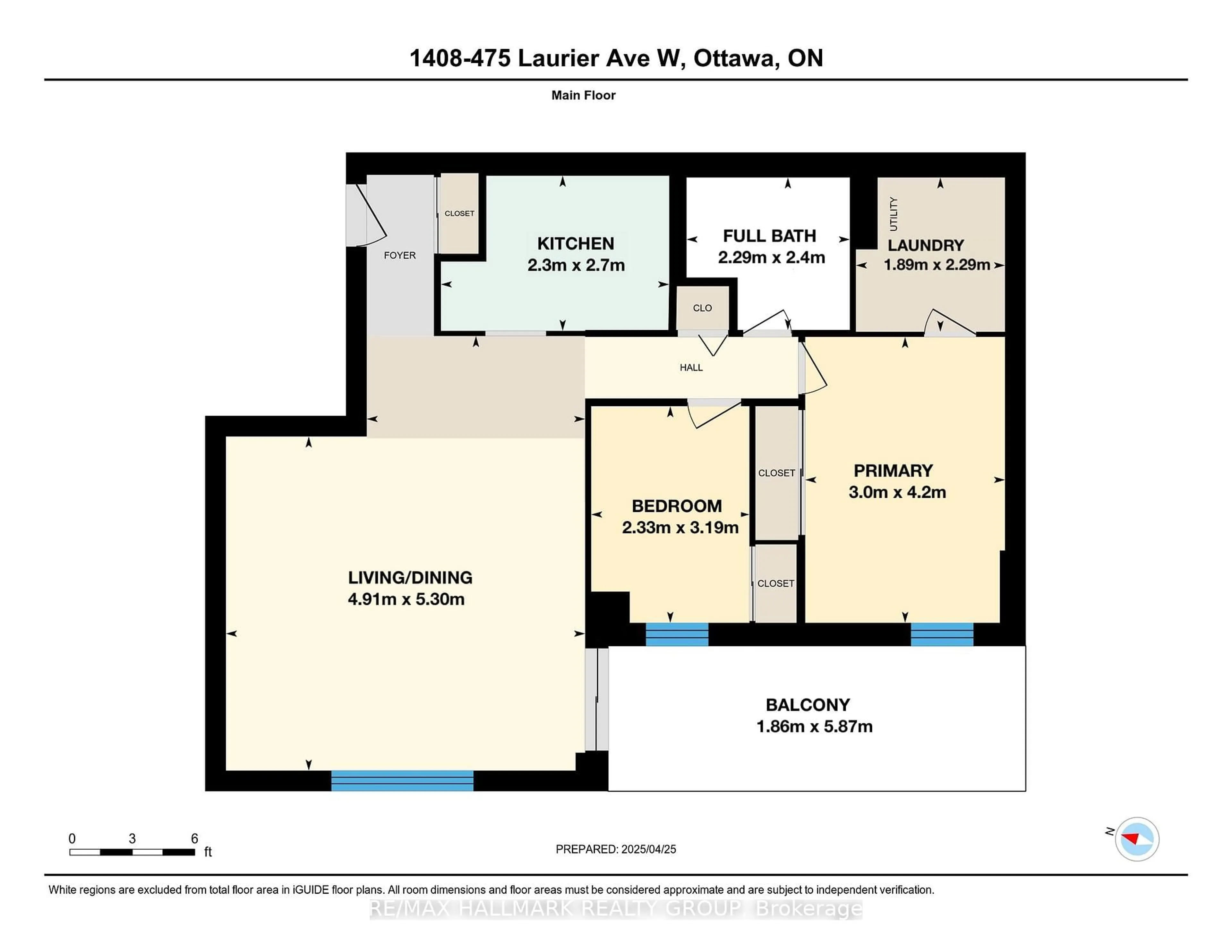 Floor plan for 475 Laurier Ave #1408, Ottawa Ontario K1R 7X1