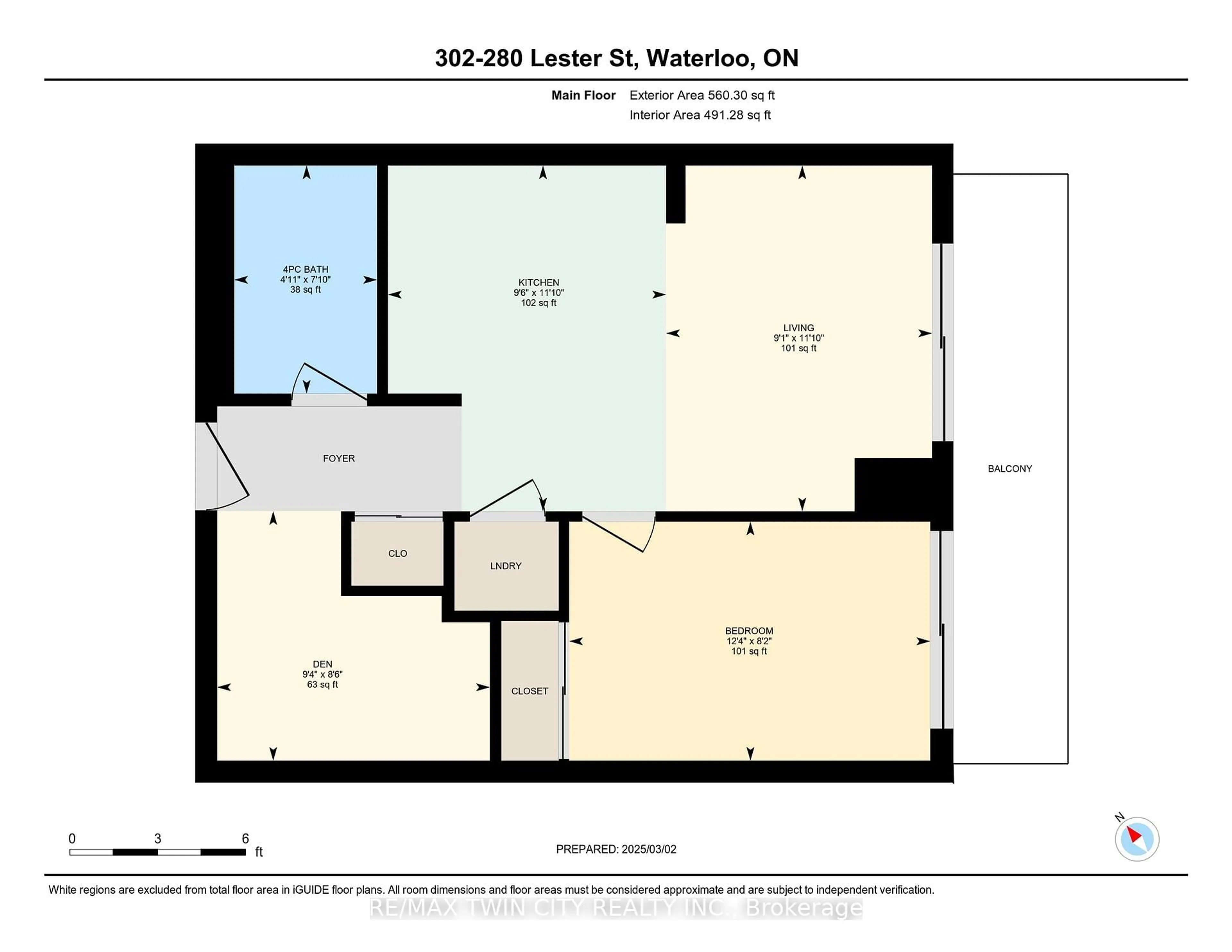 Floor plan for 280 Lester St #302, Waterloo Ontario N2L 3W5