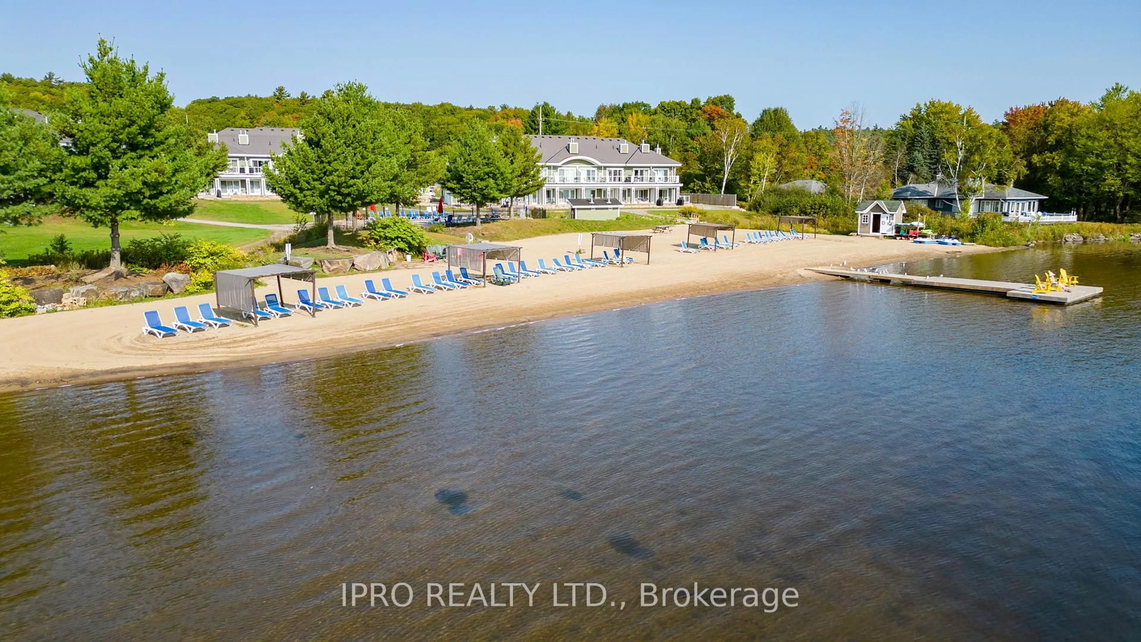 A pic from outside/outdoor area/front of a property/back of a property/a pic from drone, water/lake/river/ocean view for 1869 muskoka rd 118 west Rd #16, Bracebridge Ontario P1L 1X1