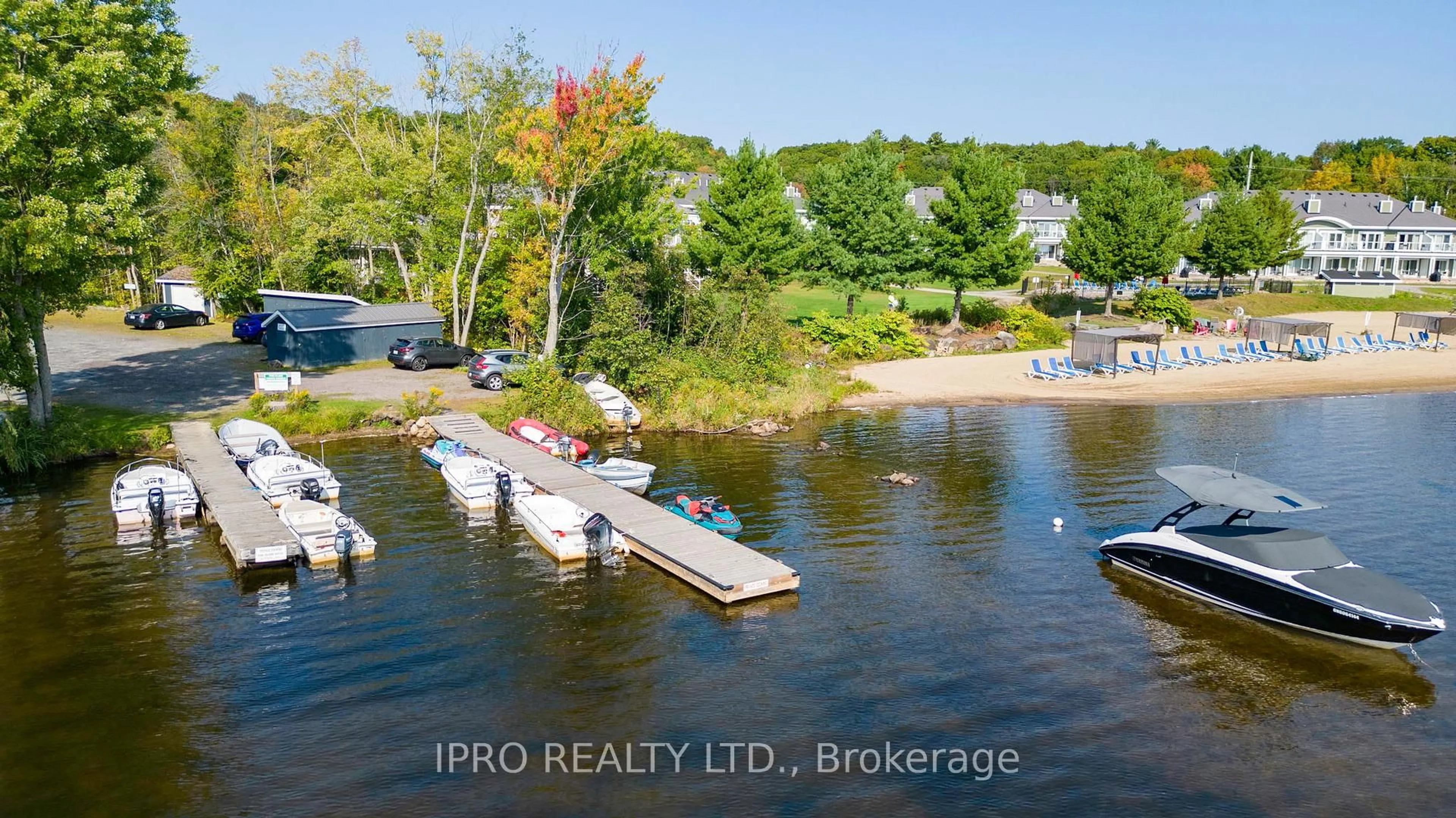A pic from outside/outdoor area/front of a property/back of a property/a pic from drone, water/lake/river/ocean view for 1869 muskoka rd 118 west Rd #16, Bracebridge Ontario P1L 1X1