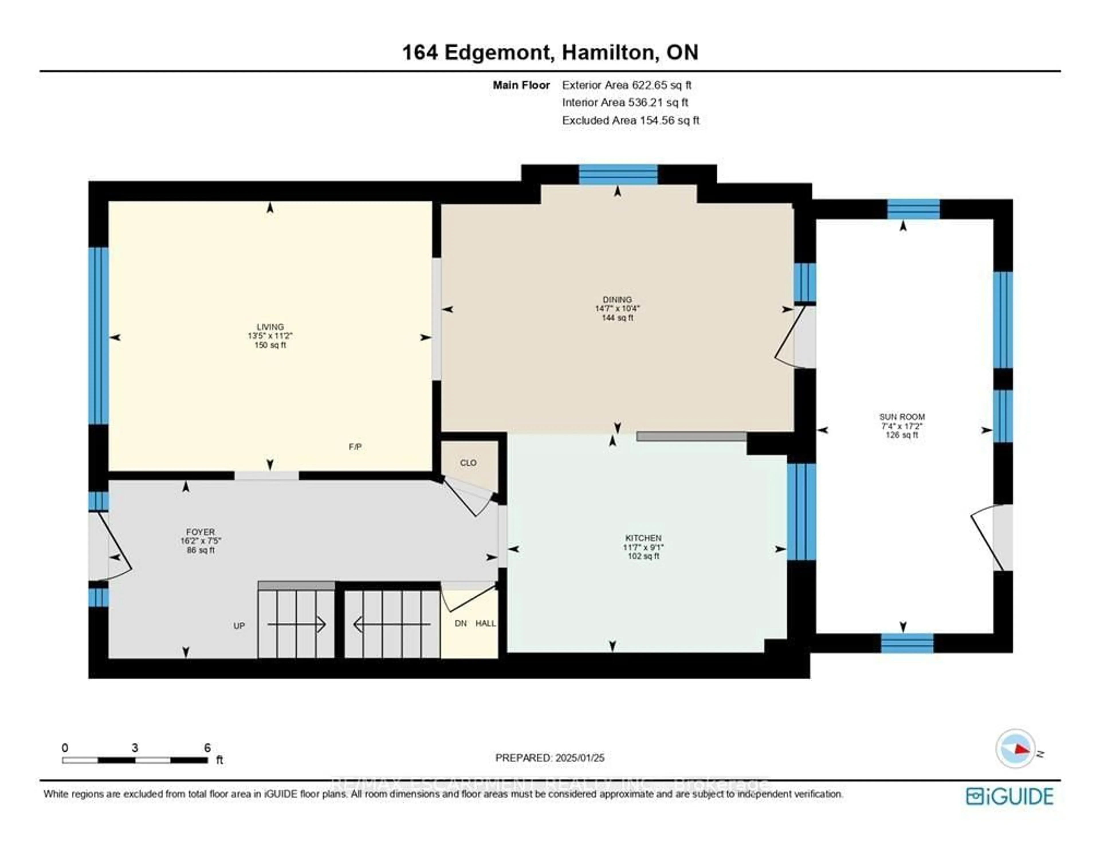 Floor plan for 164 Edgemont St, Hamilton Ontario L8K 2H9