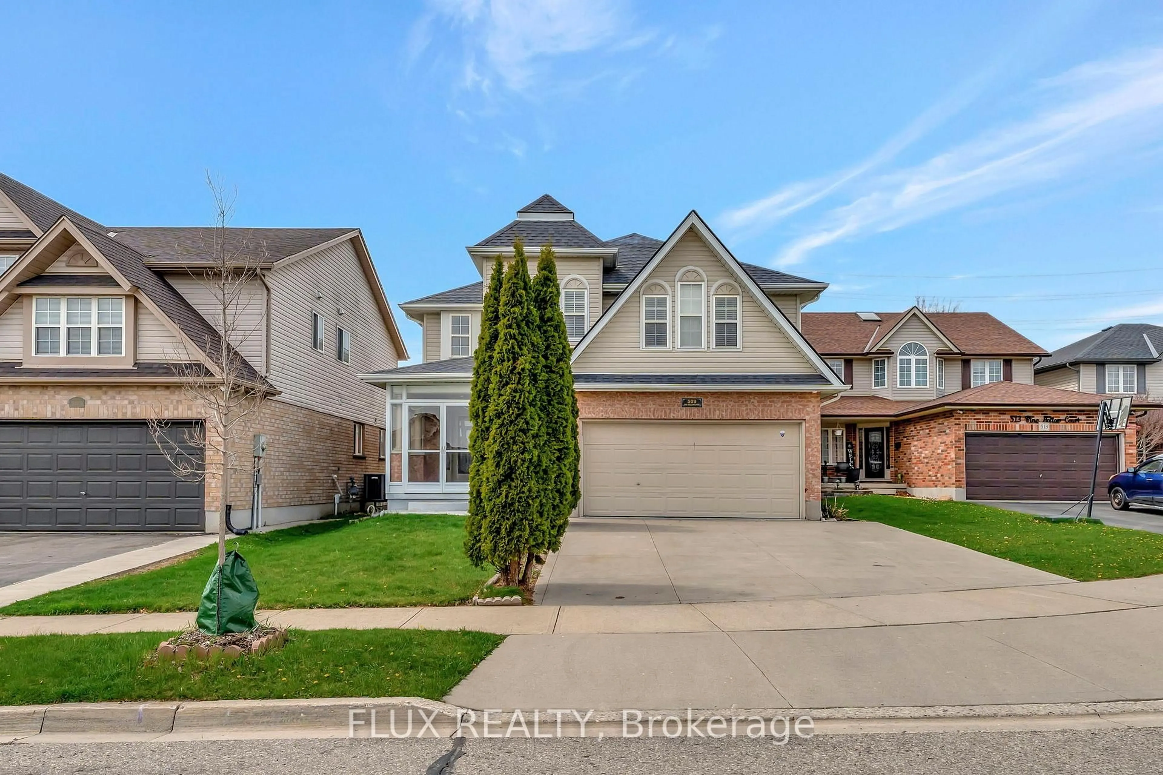 Home with brick exterior material, street for 509 PINE HOLLOW Crt, Kitchener Ontario N2R 1T3